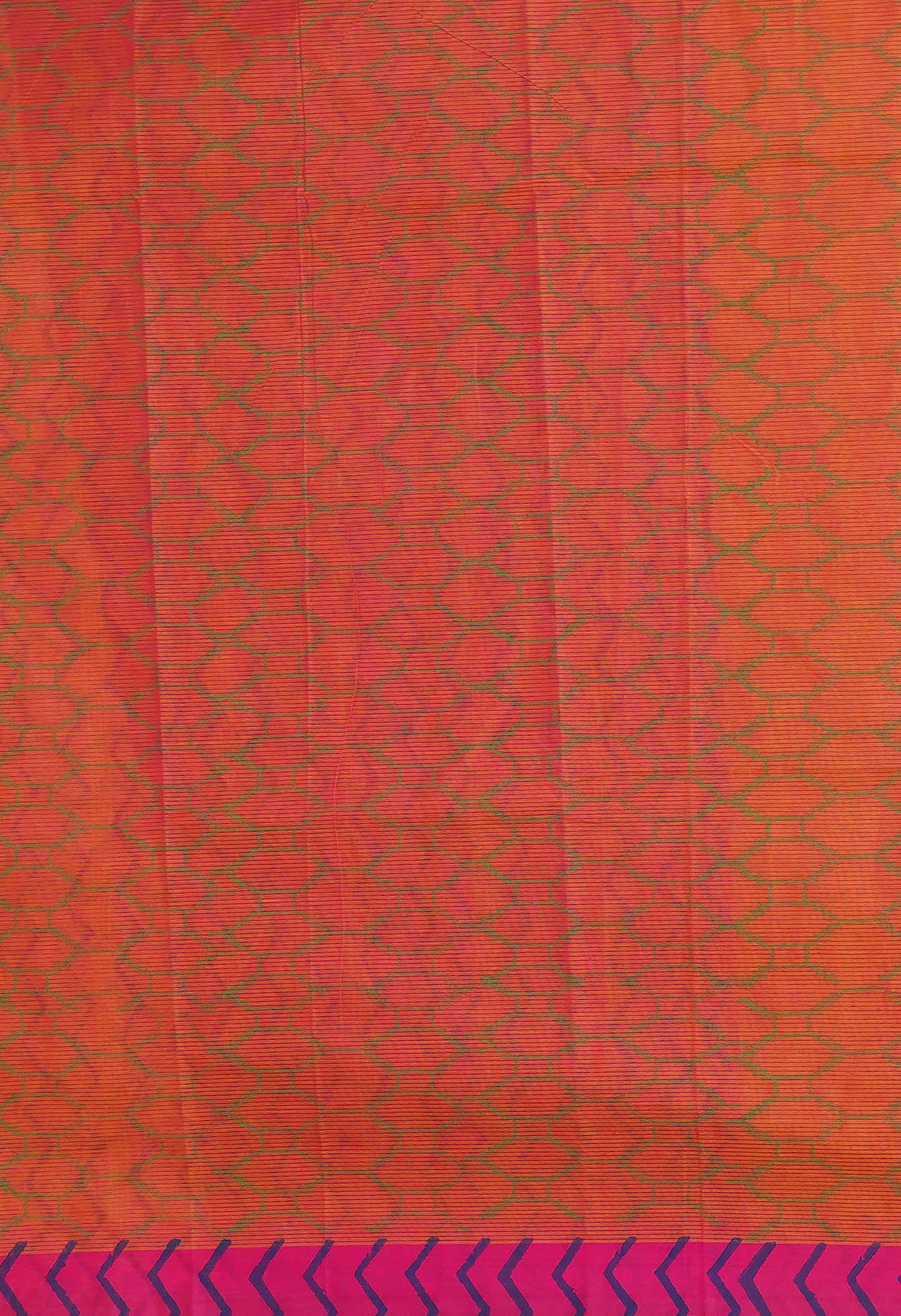 Mustard Yellow Pure Hand Block Printed Mangalgiri Cotton Saree