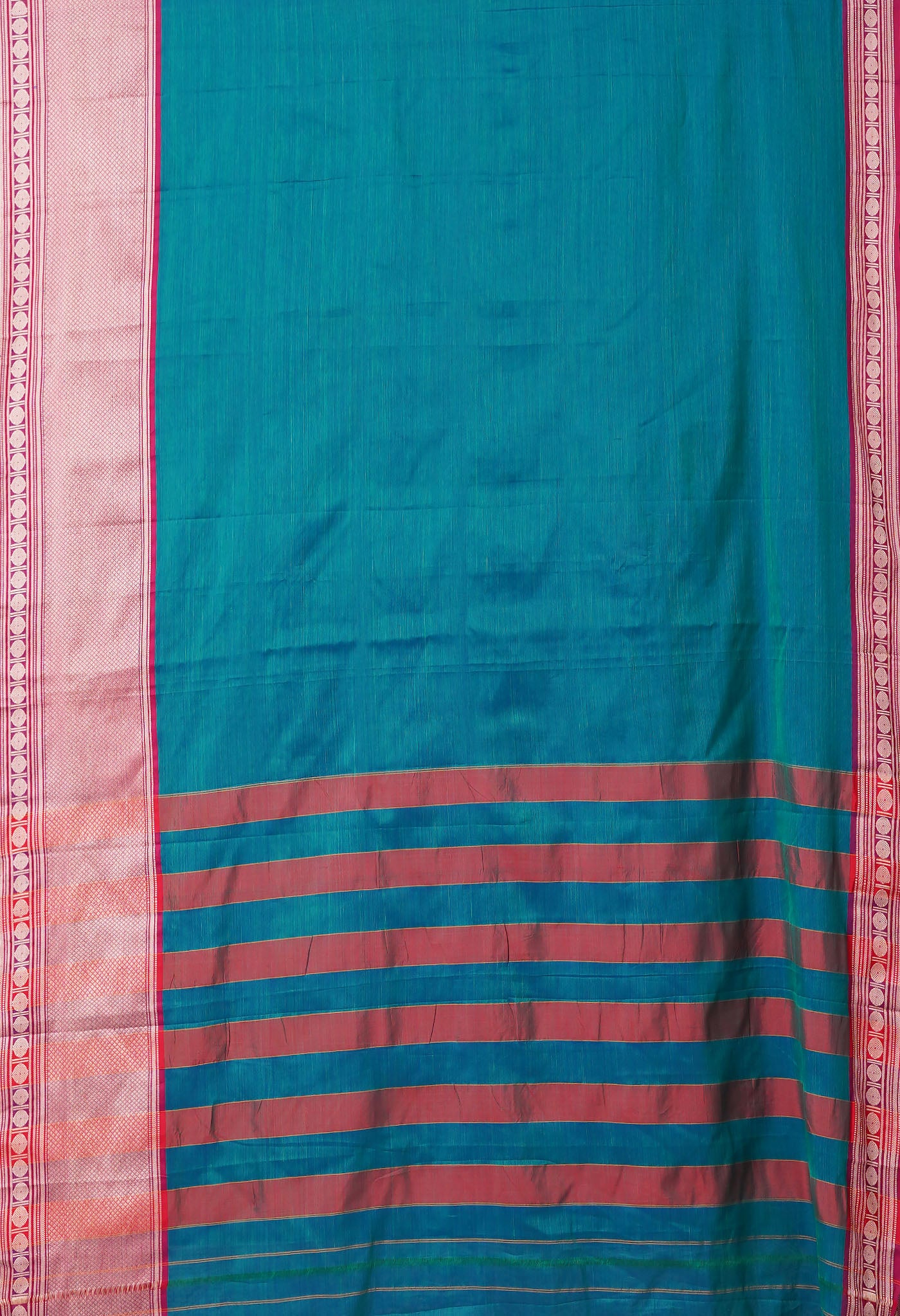 Peacock Green Pure Handloom Narayani Cotton Saree-UNM78253