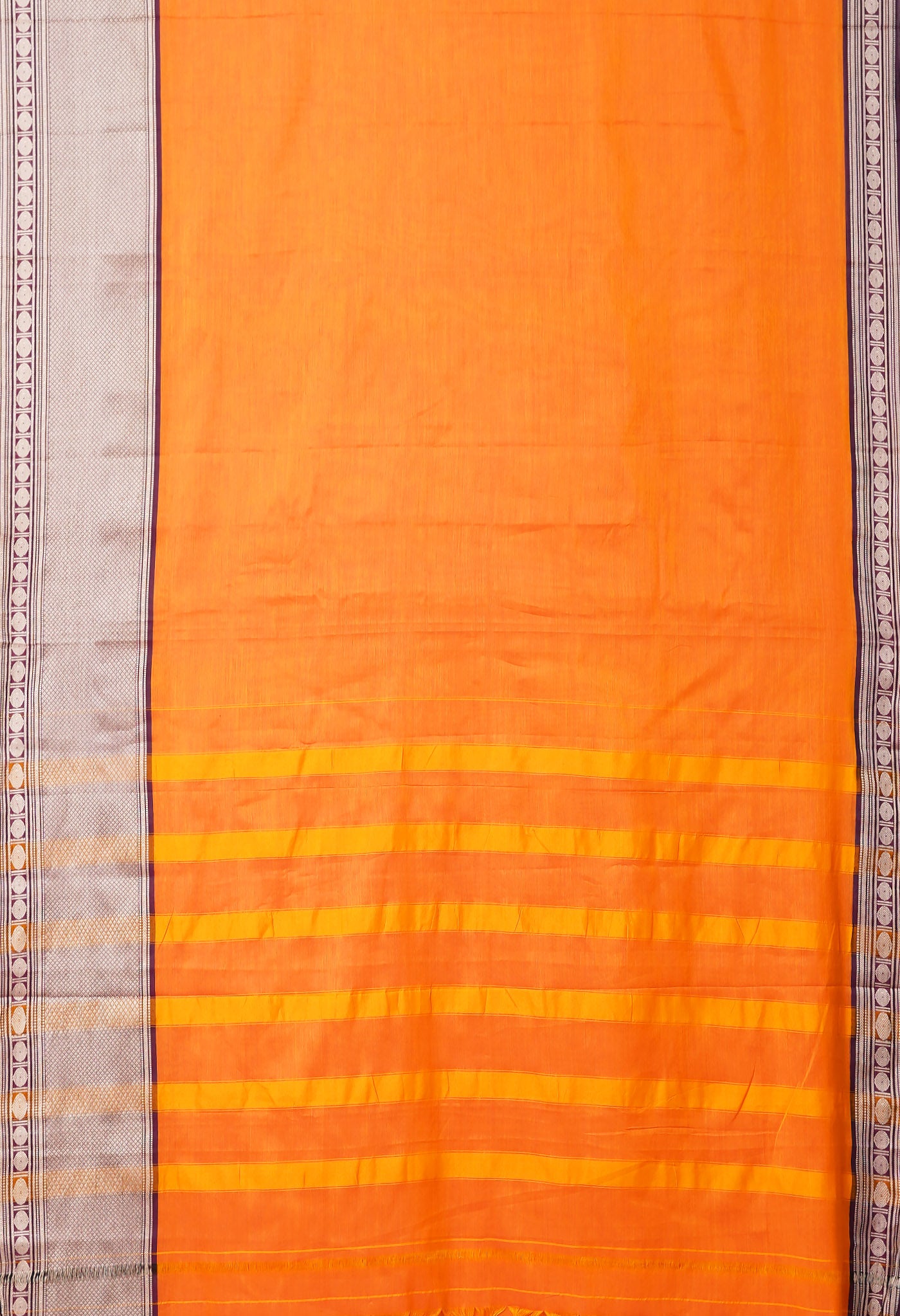Orange Pure Handloom Narayani Cotton Saree-UNM78258