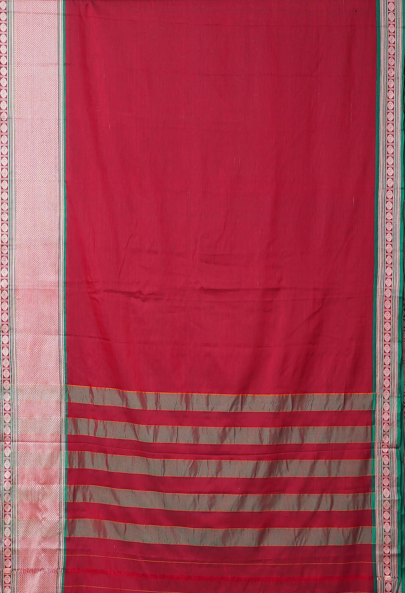 Maroon Pure Handloom Narayani Cotton Saree-UNM78259