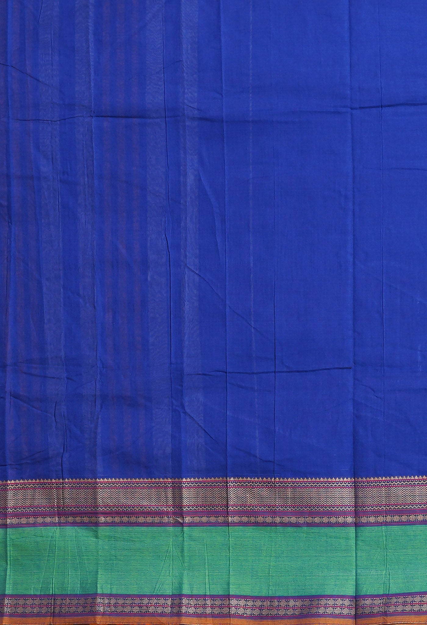 Dark Blue Pure Handloom Narayani Cotton Saree-UNM78376