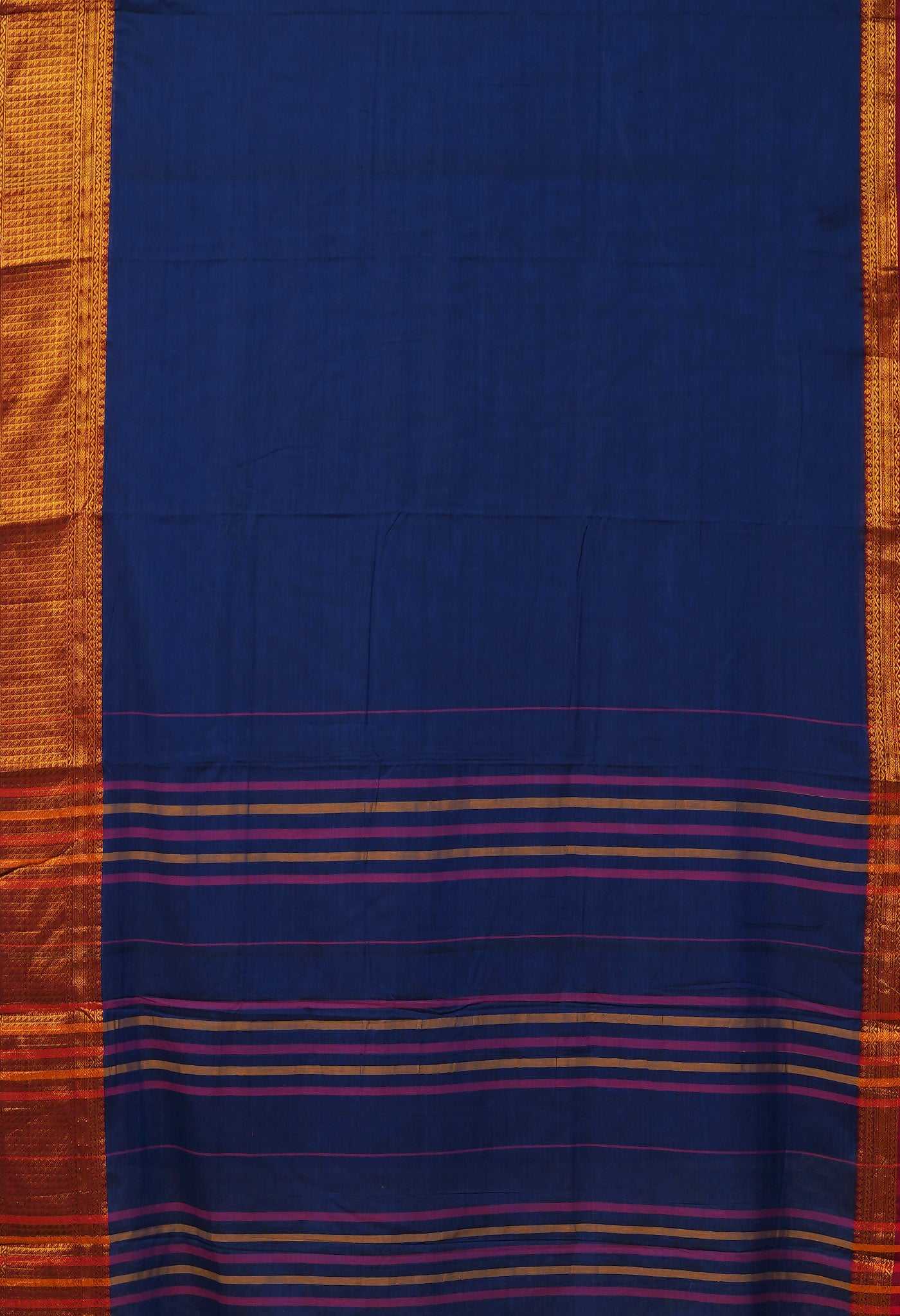 Blue Pure Handloom Narayani Cotton Saree-UNM78871