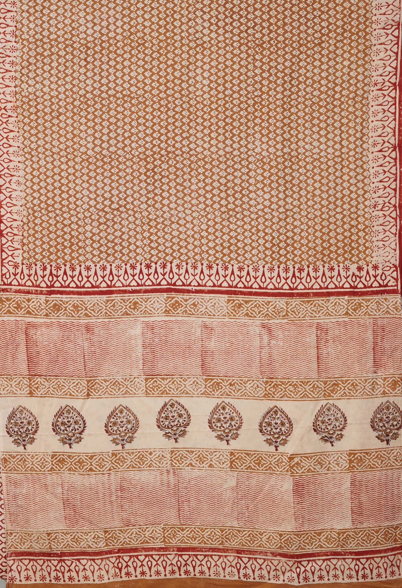 Brown Pure Bagru Printed Soft Cotton Saree-UNM79011