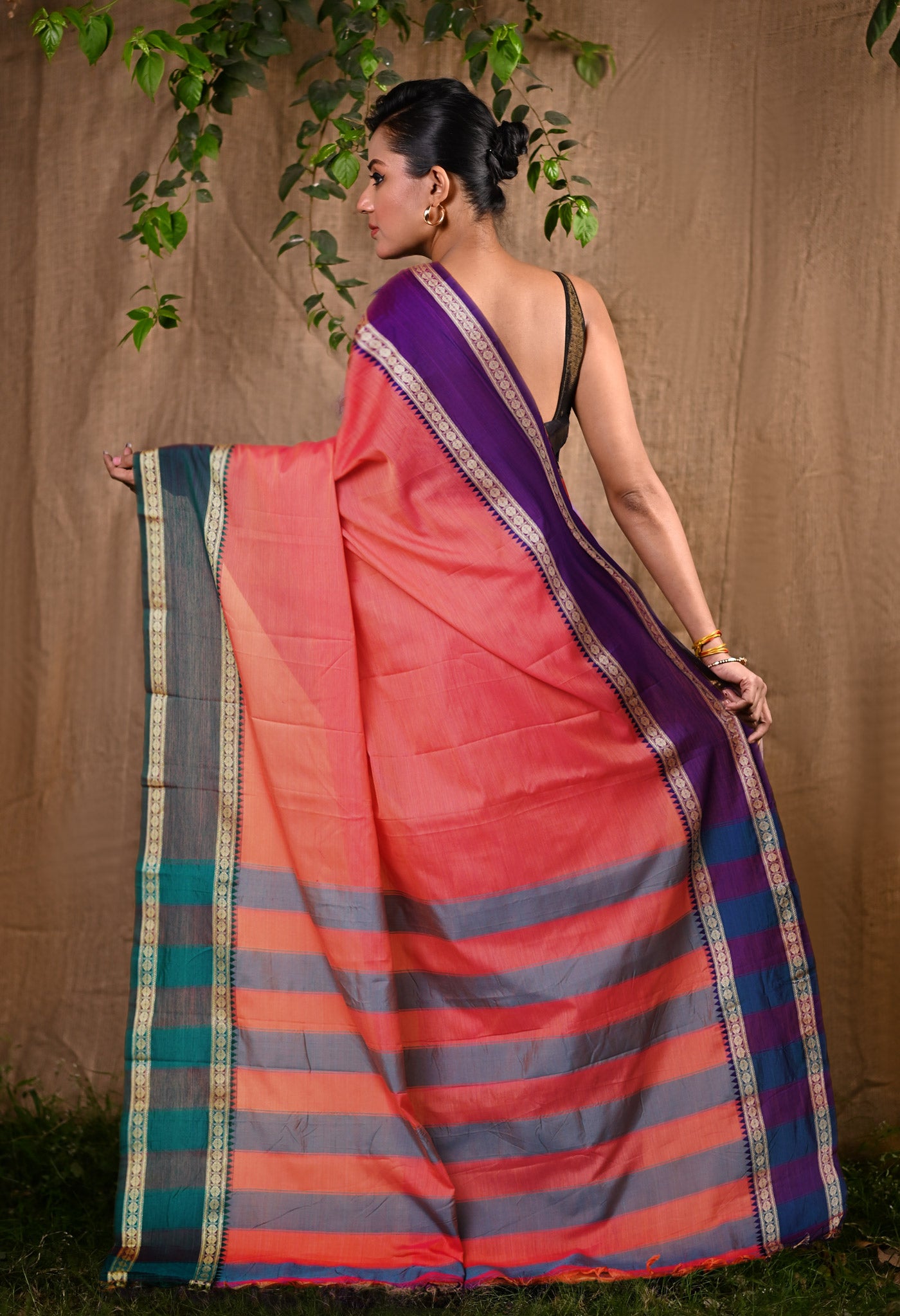 Pink Pure Handloom Narayani Cotton Saree-UNM79021