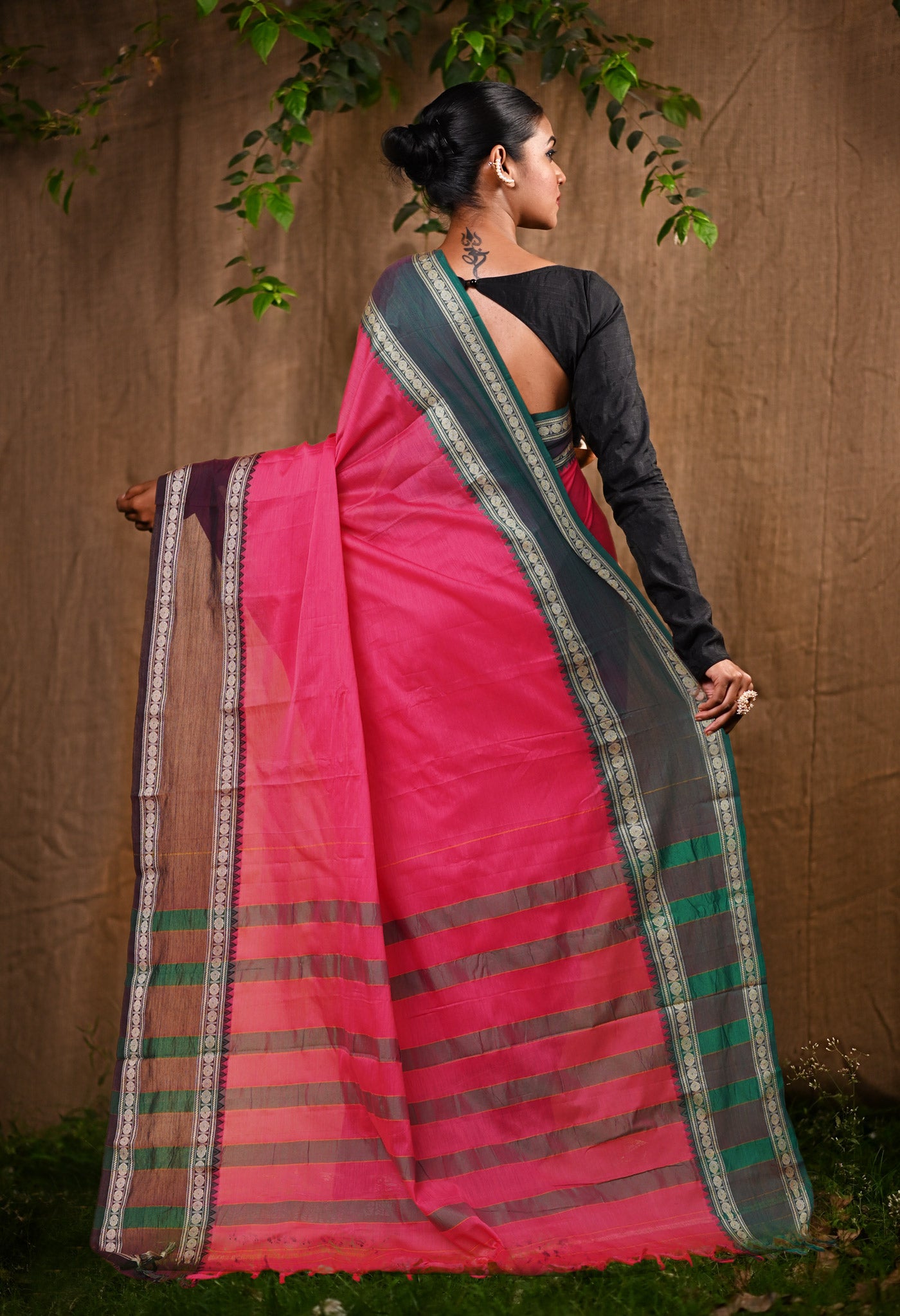 Pink Pure Handloom Narayani Cotton Saree-UNM79028