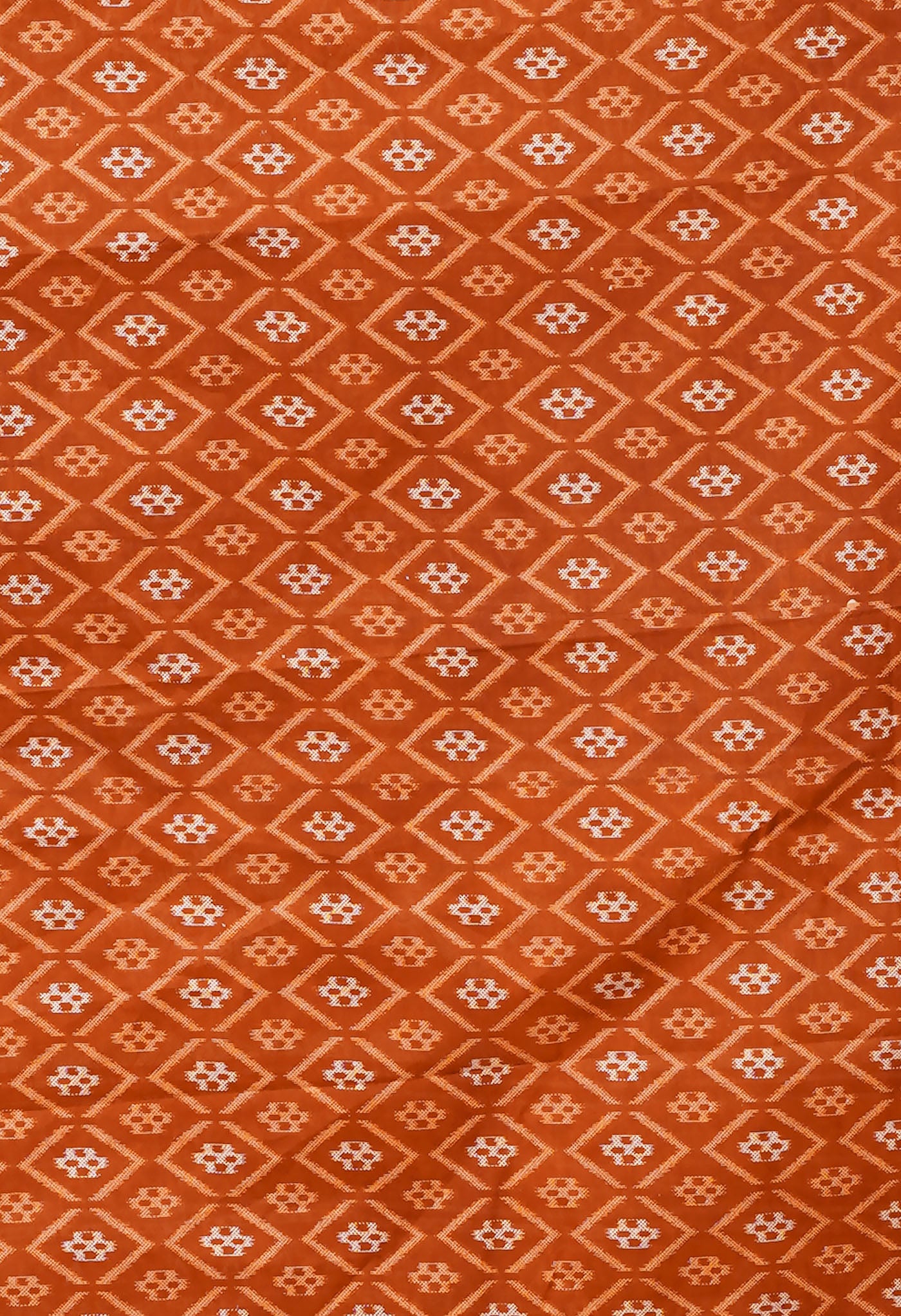 Orange Pure Hand Block Printed Soft Cotton Saree-UNM79354