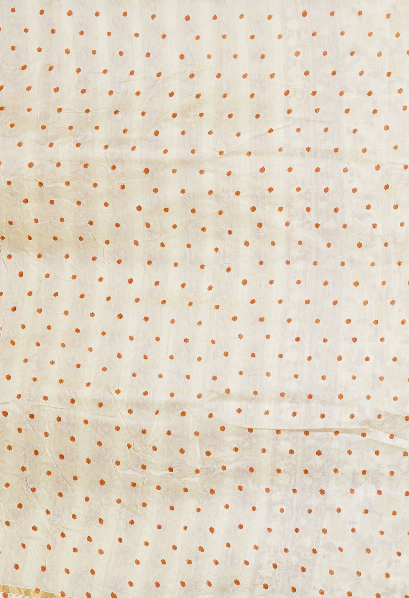 Cream Pure Hand Block Printed Chanderi Sico Saree-UNM79359