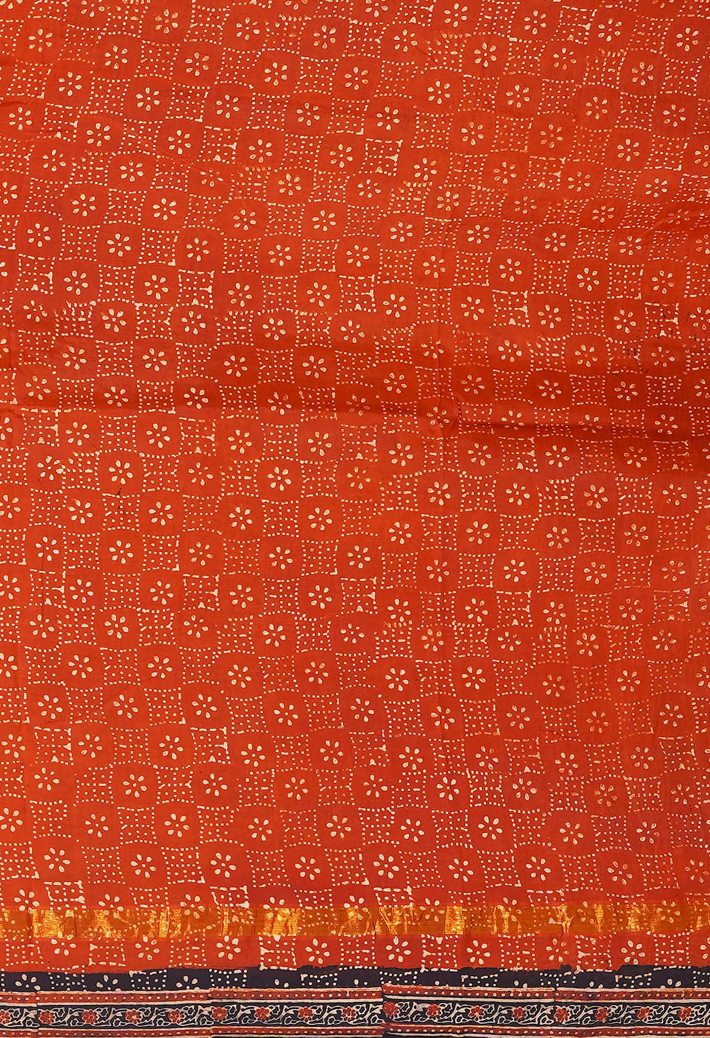 Red Pure Ajrakh Printed Soft Silk Saree-UNM79644