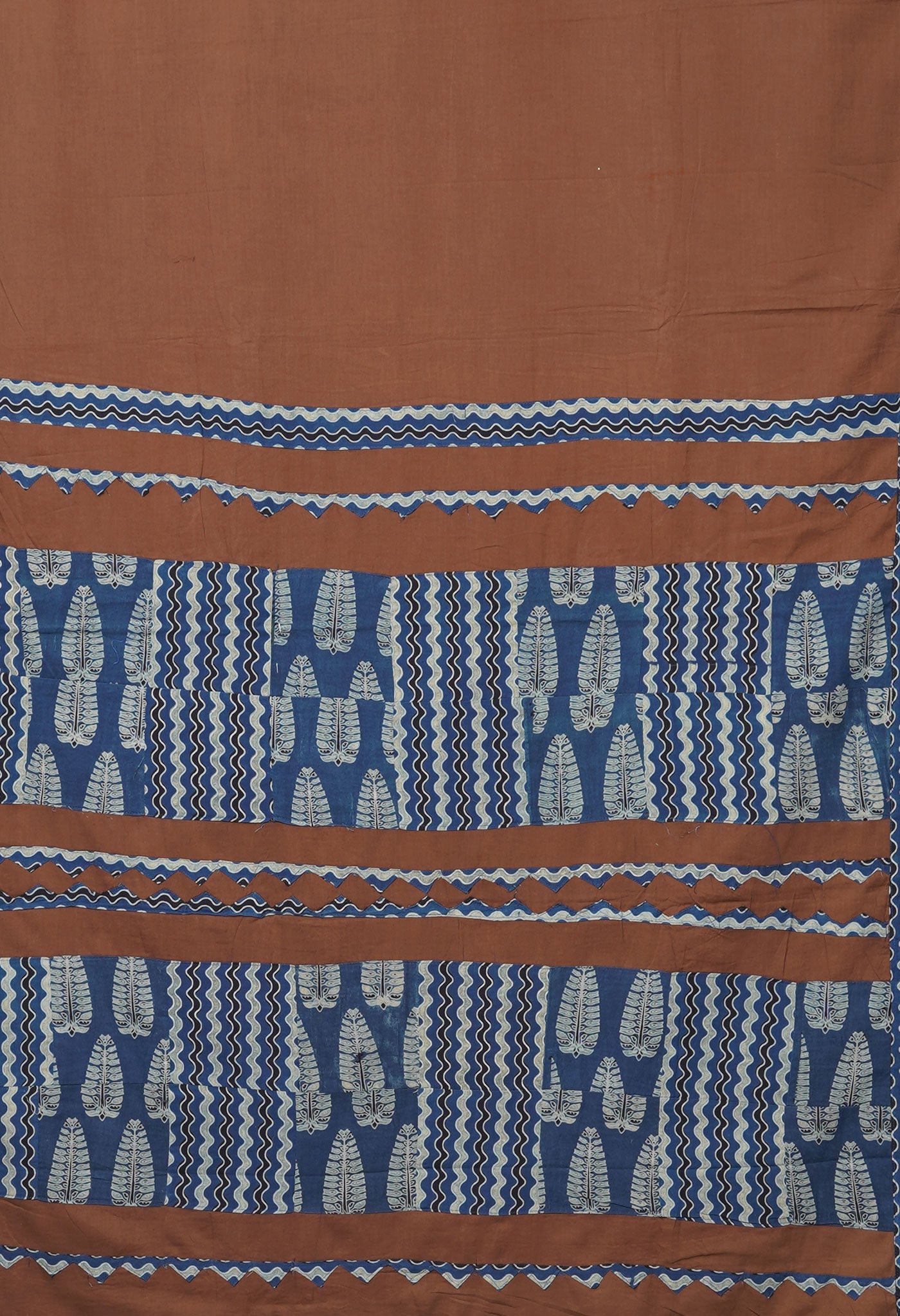 Brown Pure Applique Work Mulmul Cotton Saree-UNM80745