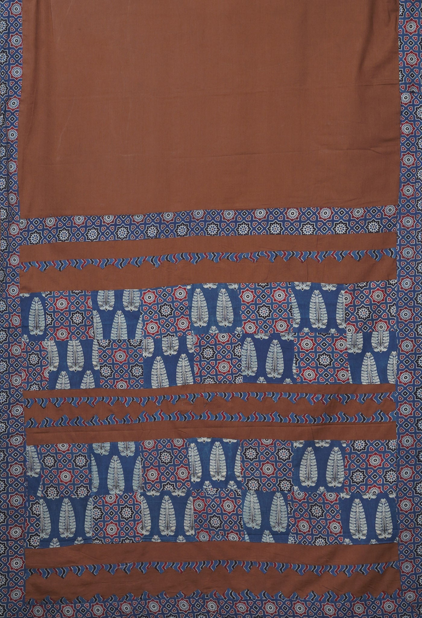 Brown Pure Applique Work Mulmul Cotton Saree-UNM80747