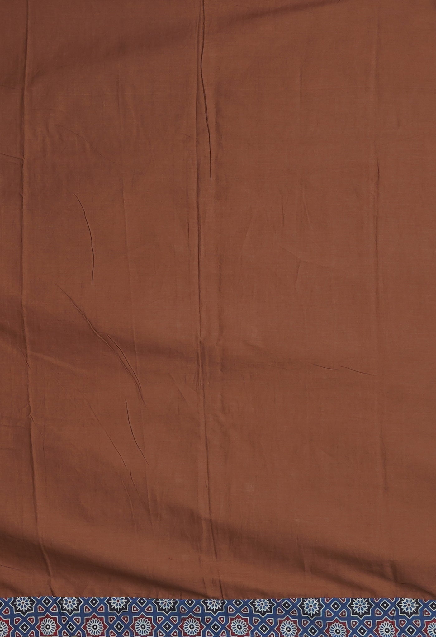 Brown Pure Applique Work Mulmul Cotton Saree-UNM80747