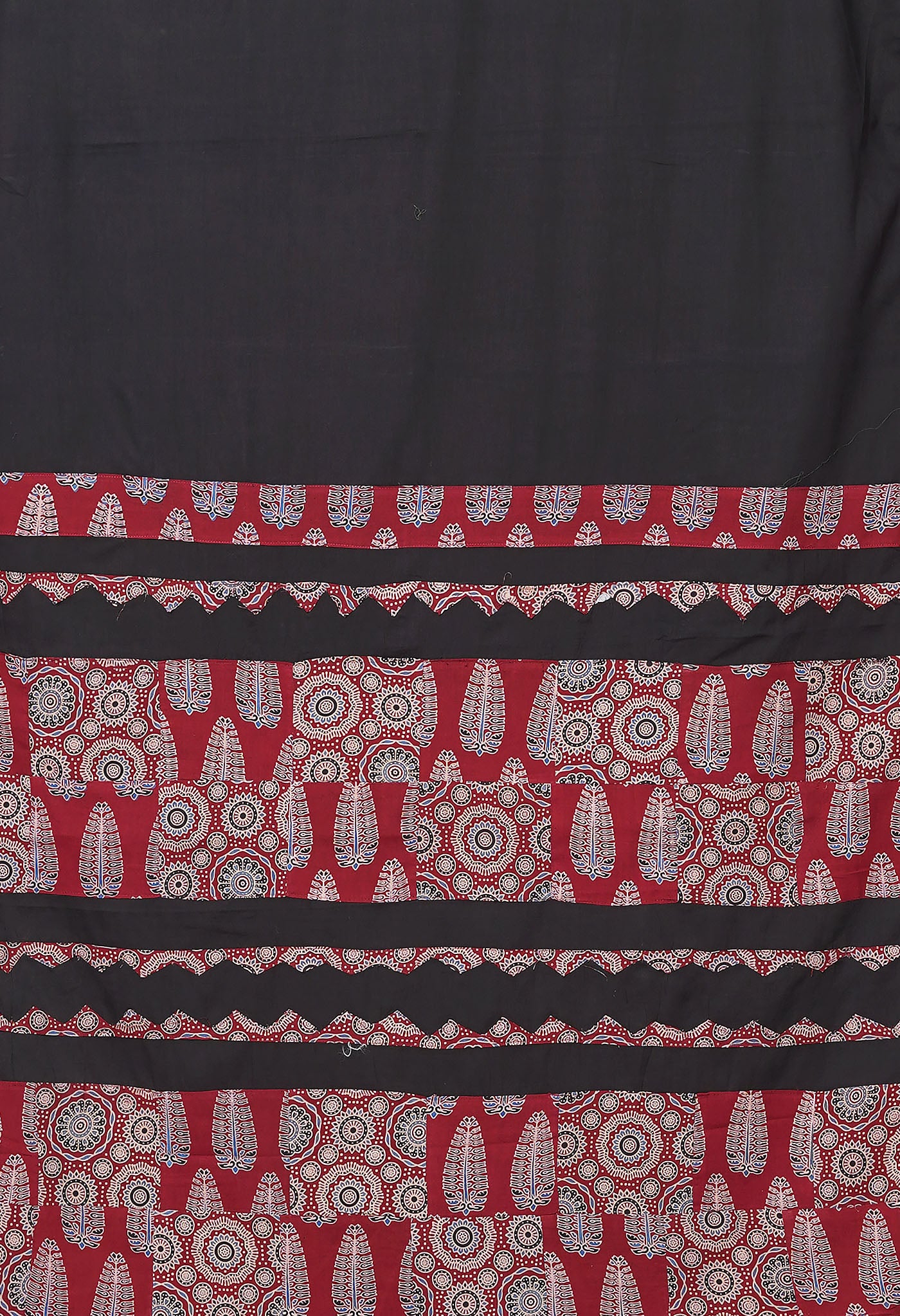 Black Pure Applique Work Mulmul Cotton Saree-UNM80749