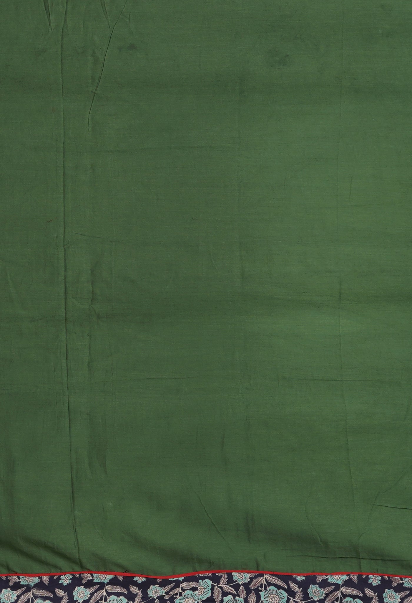 Green Pure Applique Work Mulmul Cotton Saree-UNM80755