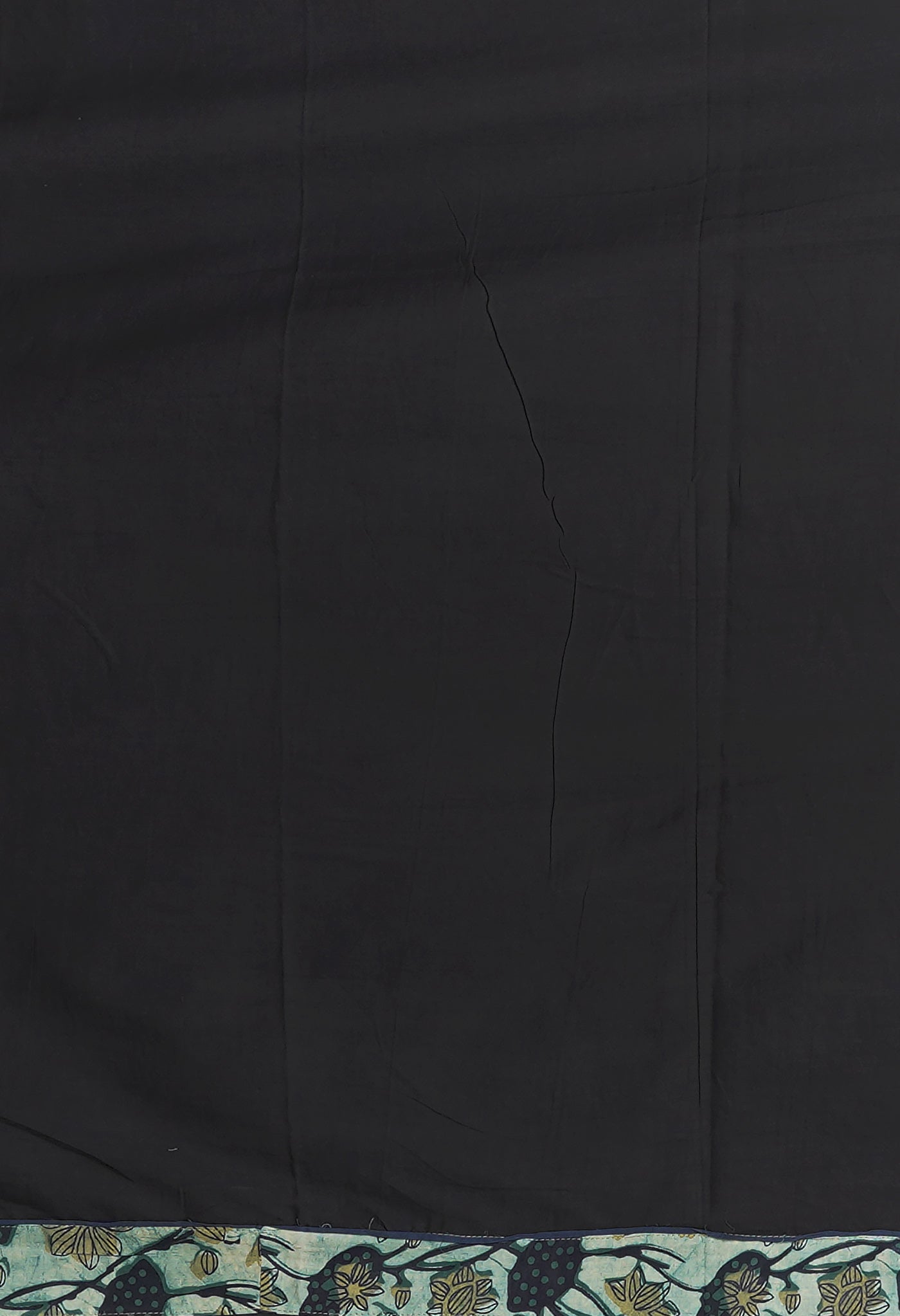 Black Pure Applique Work Mulmul Cotton Saree-UNM80759