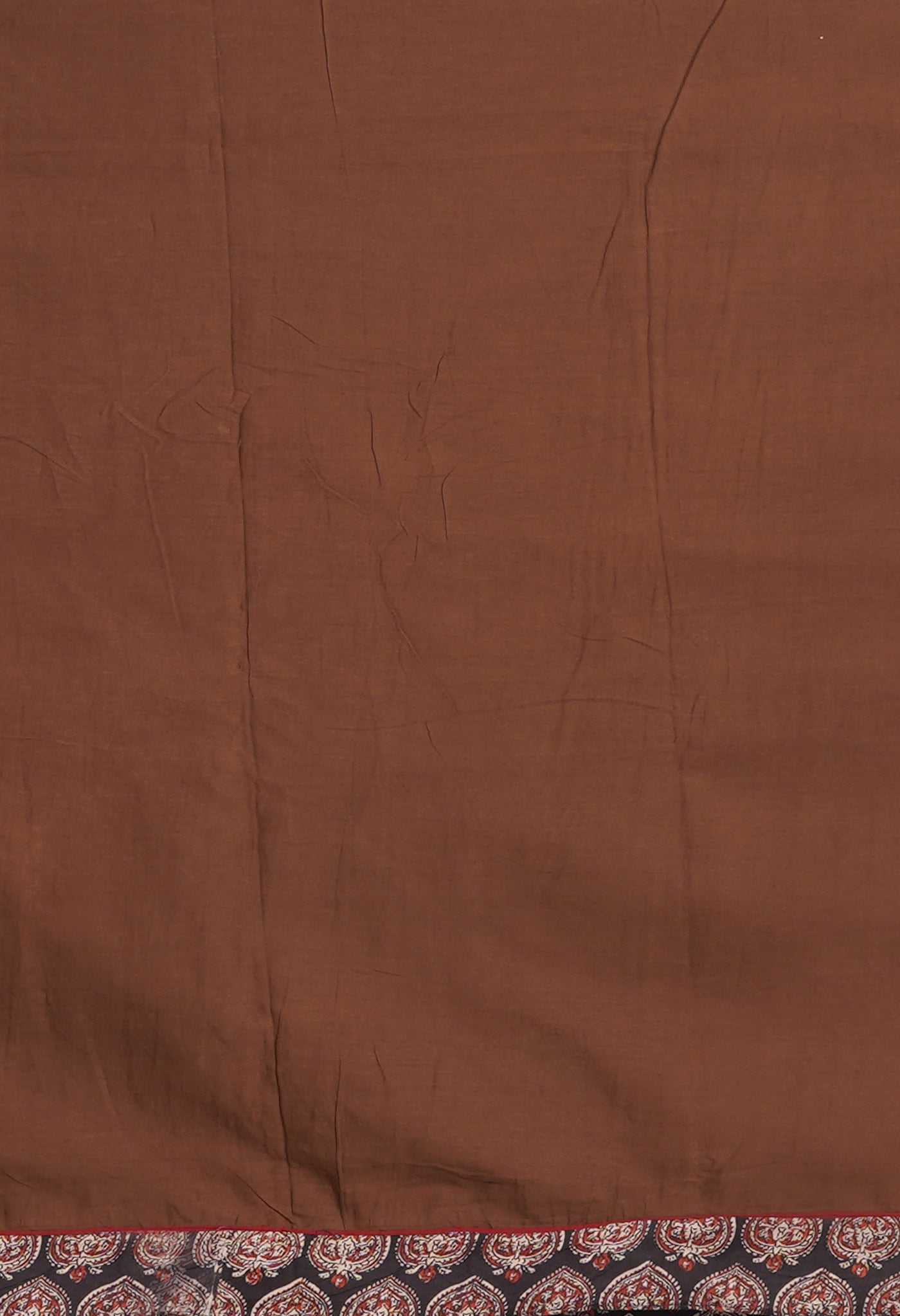 Brown Pure Applique Work Mulmul Cotton Saree-UNM80763