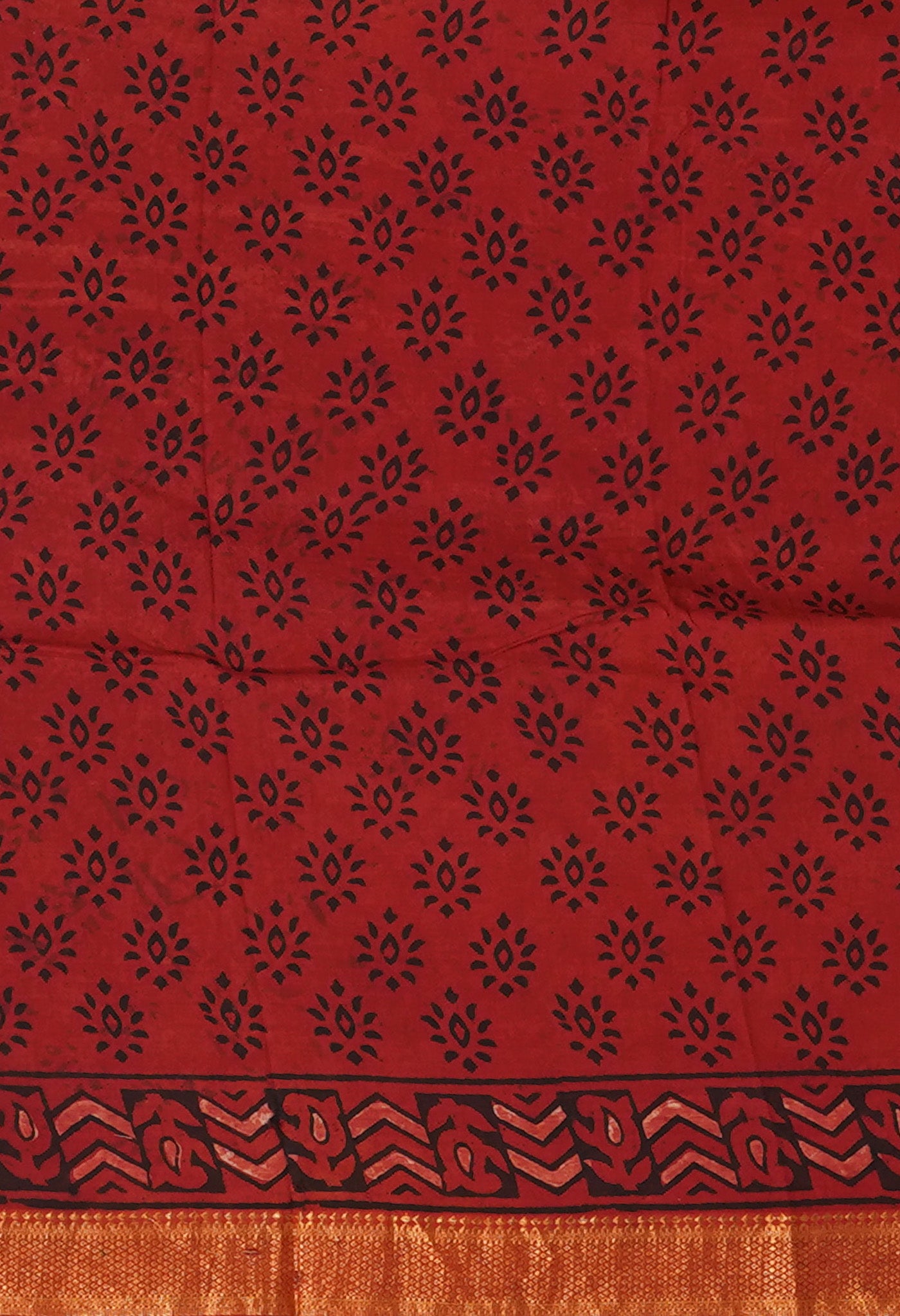 Black Pure Ajrakh Printed Soft Silk Saree-UNM81569