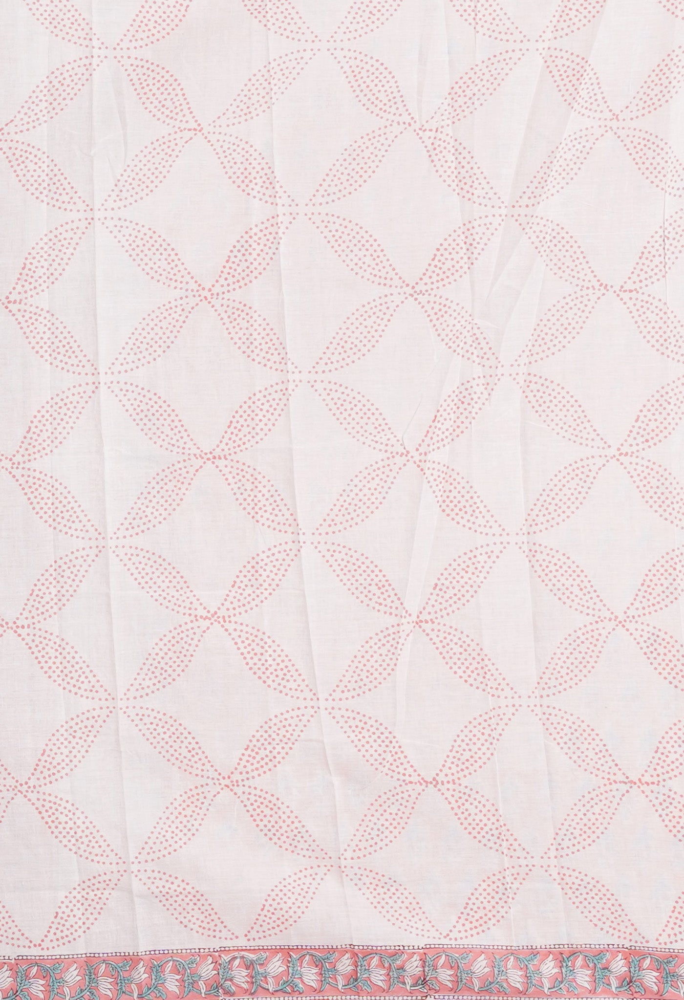 Coral Pink Pure Hand Block Printed Chanderi Sico Saree-UNM81644