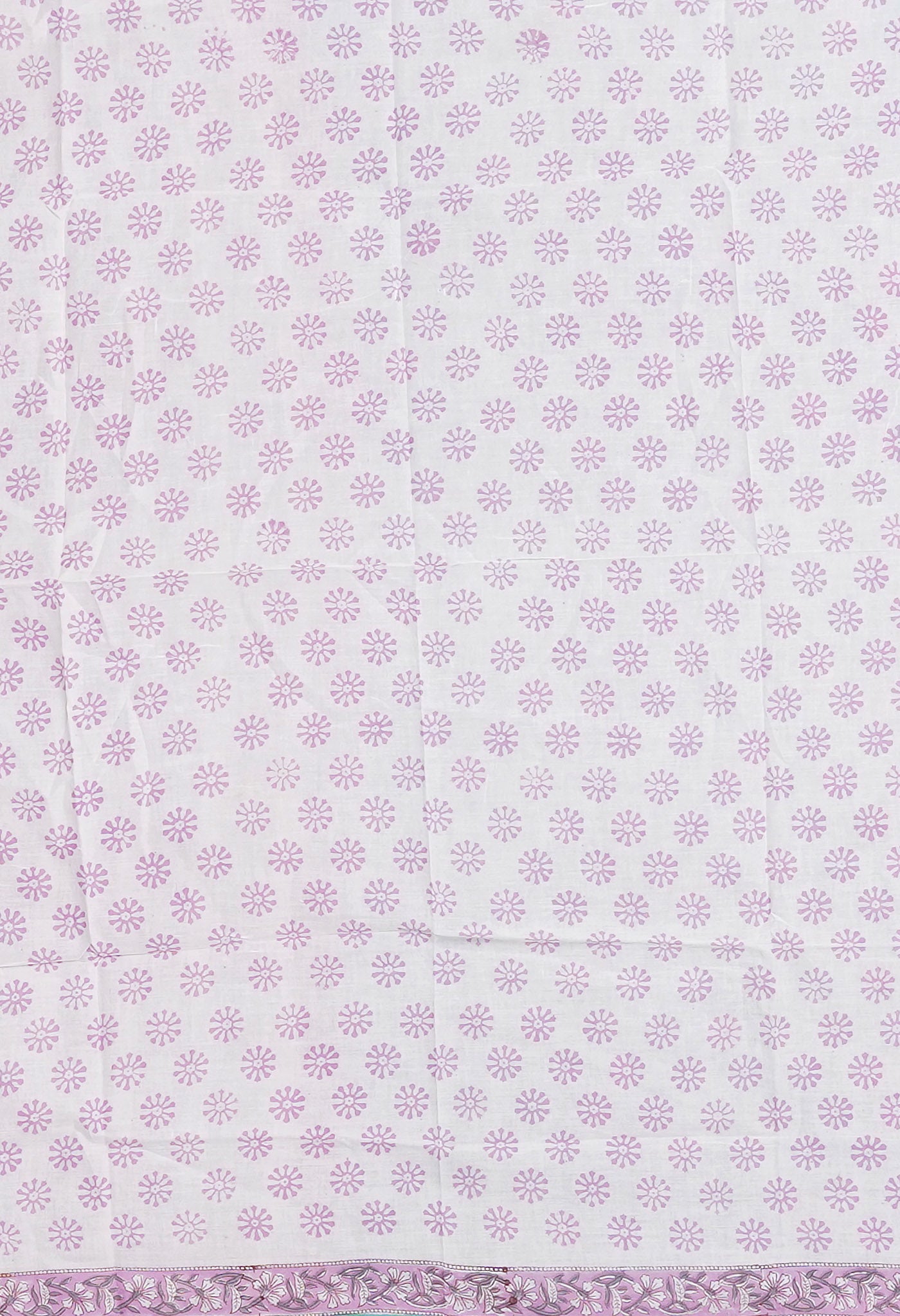 Turquoise Green Pure Hand Block Printed Chanderi Sico Saree-UNM81645