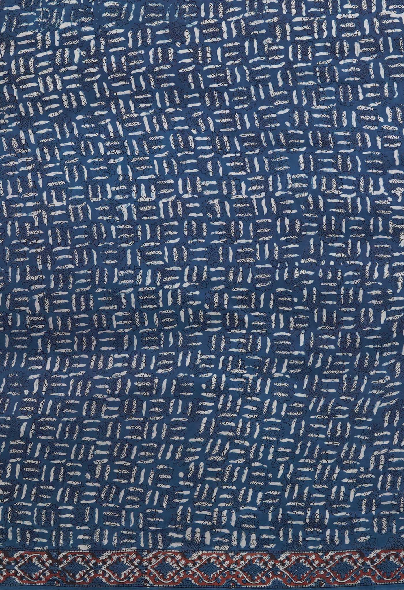 Blue Pure Ajrakh Printed Uppada Sico Saree-UNM82069