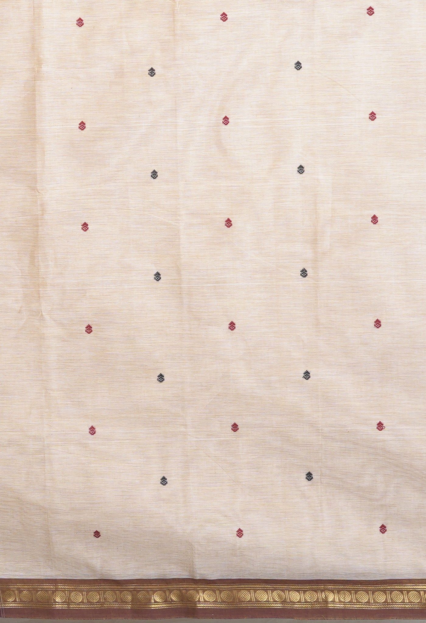 Cream Pure Pavani Handcrafted Kanchi Cotton Saree-UNM82185