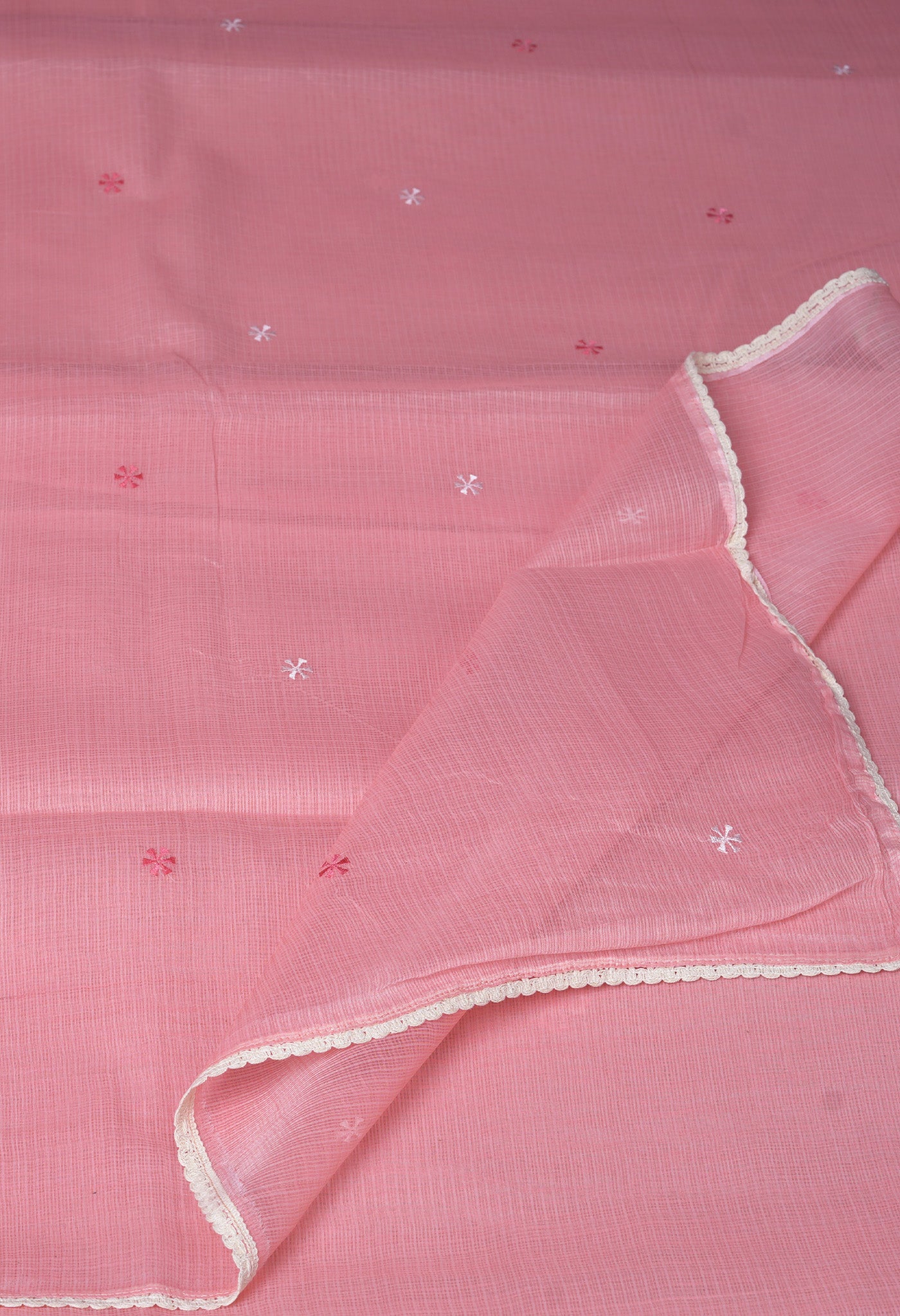 Peach Pink Pure Emboridery Kota Saree-UNM82478