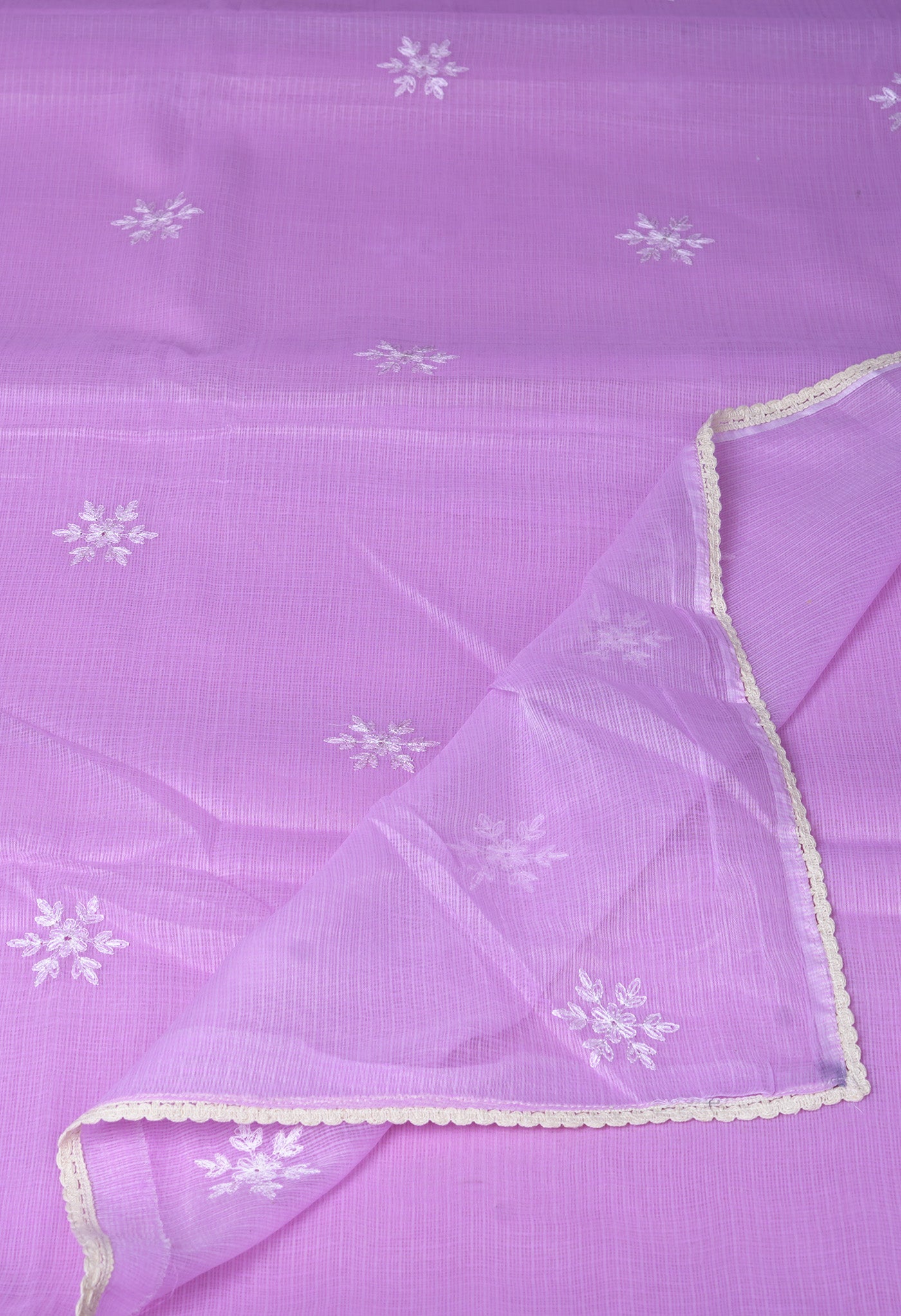 Lavender Pure Emboridery Kota Saree-UNM82481