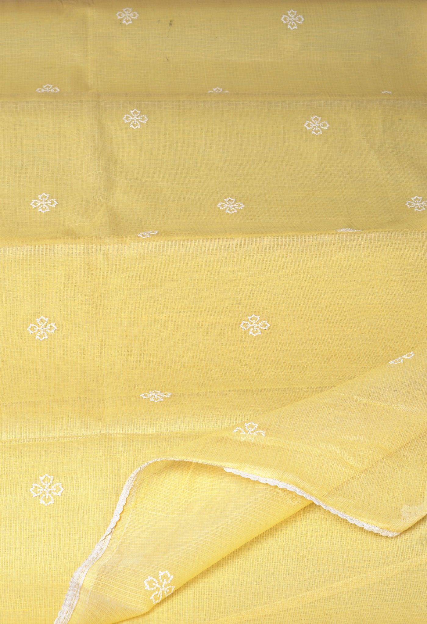 Yellow Pure Emboridery Kota Saree-UNM82494