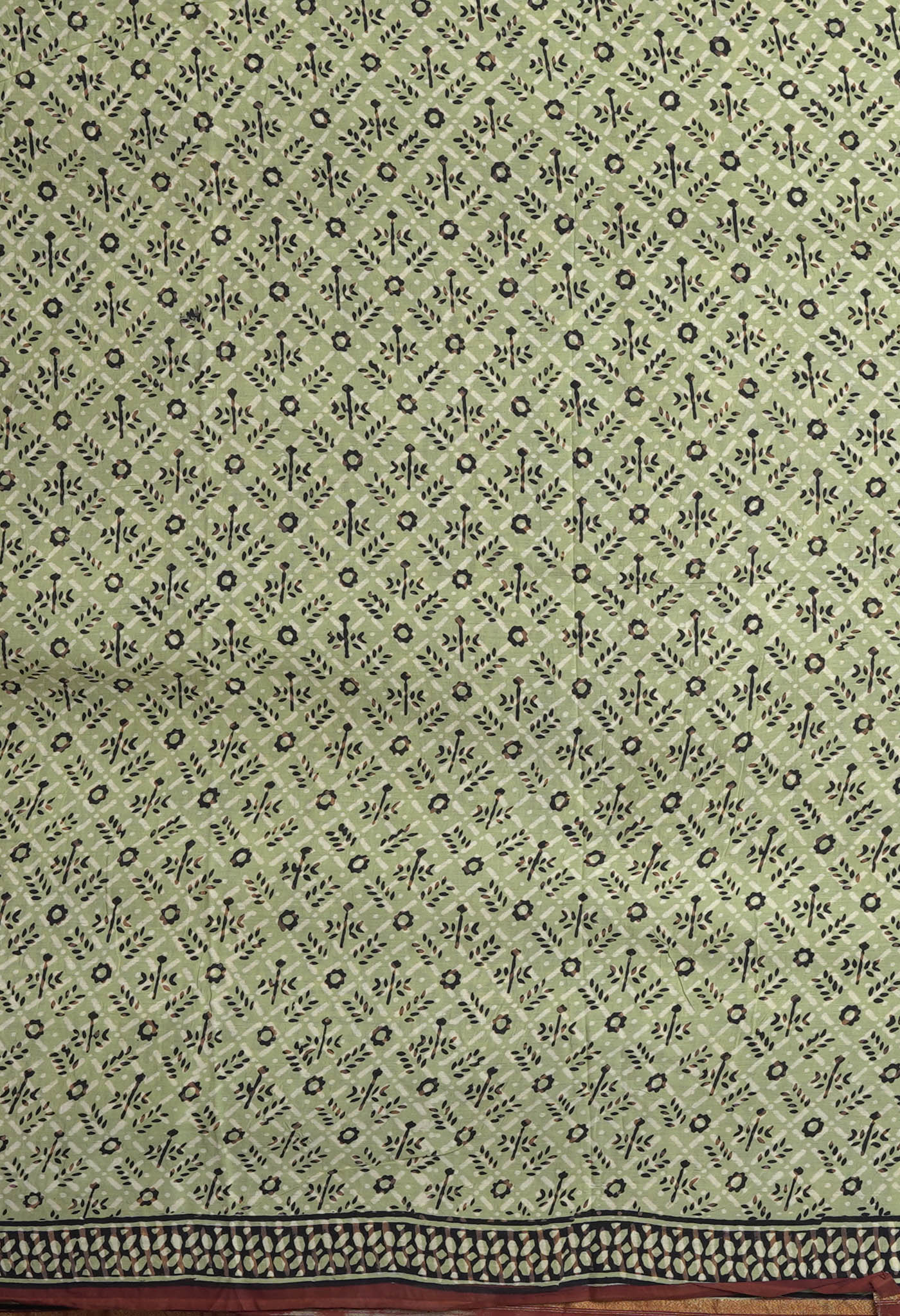 Blue Pure Bagru Kalamkari Printed Chanderi Sico Saree-UNM82638