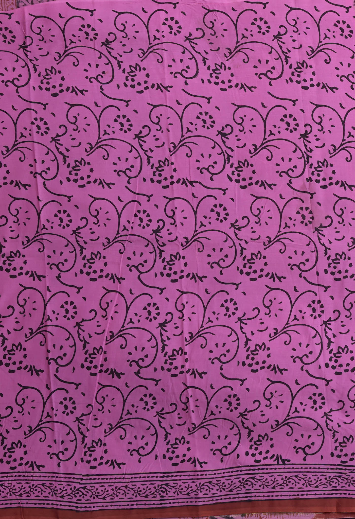 Pink Pure Bagru Kalamkari Printed Chanderi Sico Saree-UNM82640
