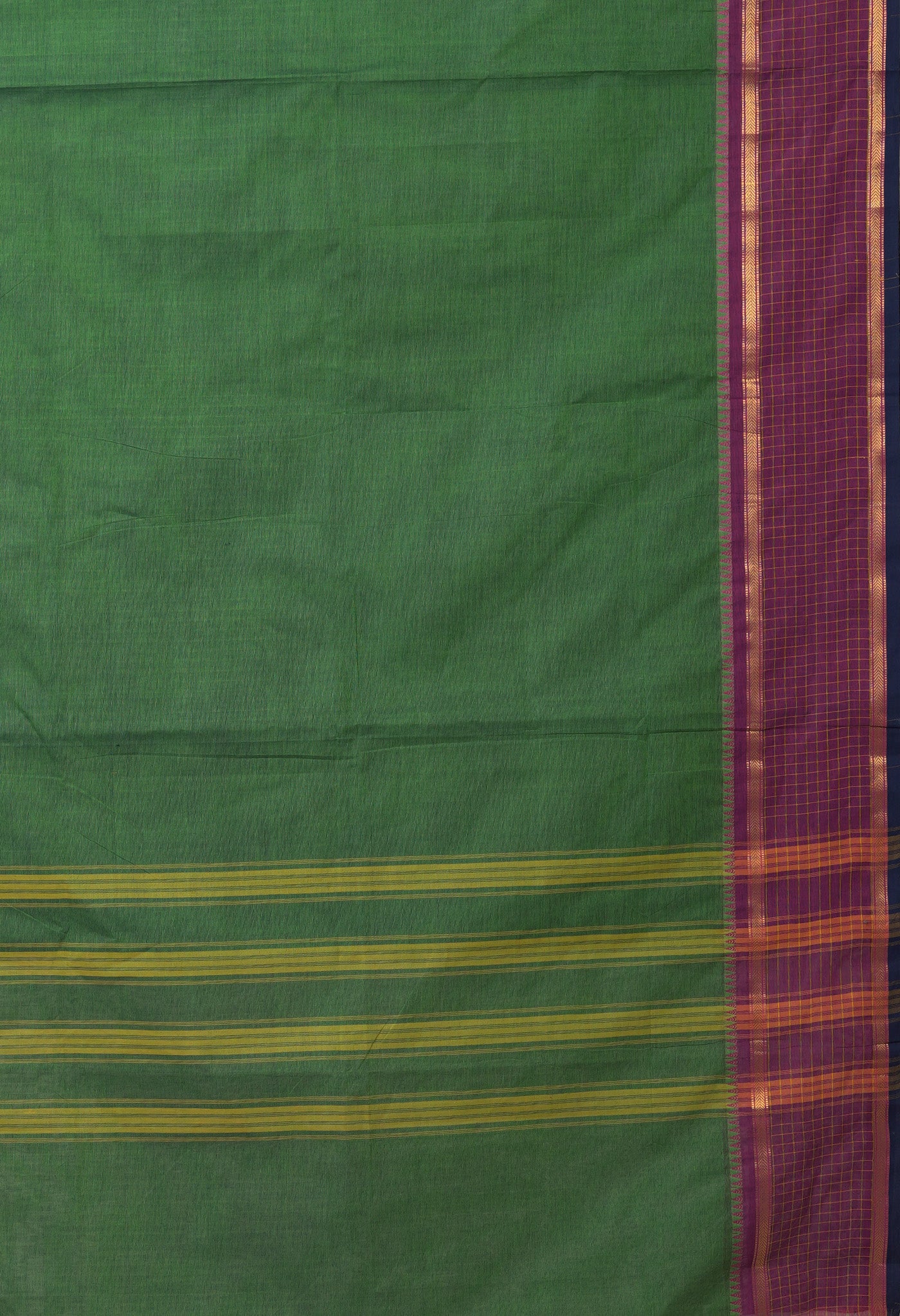 Green Pure Pure Pavani Handcrafted Kanchi Cotton Saree-UNM82768