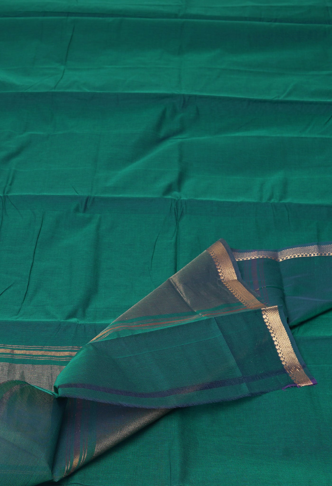 Bottel Green Pure Plain Mangalgiri Cotton Saree-UNM82880