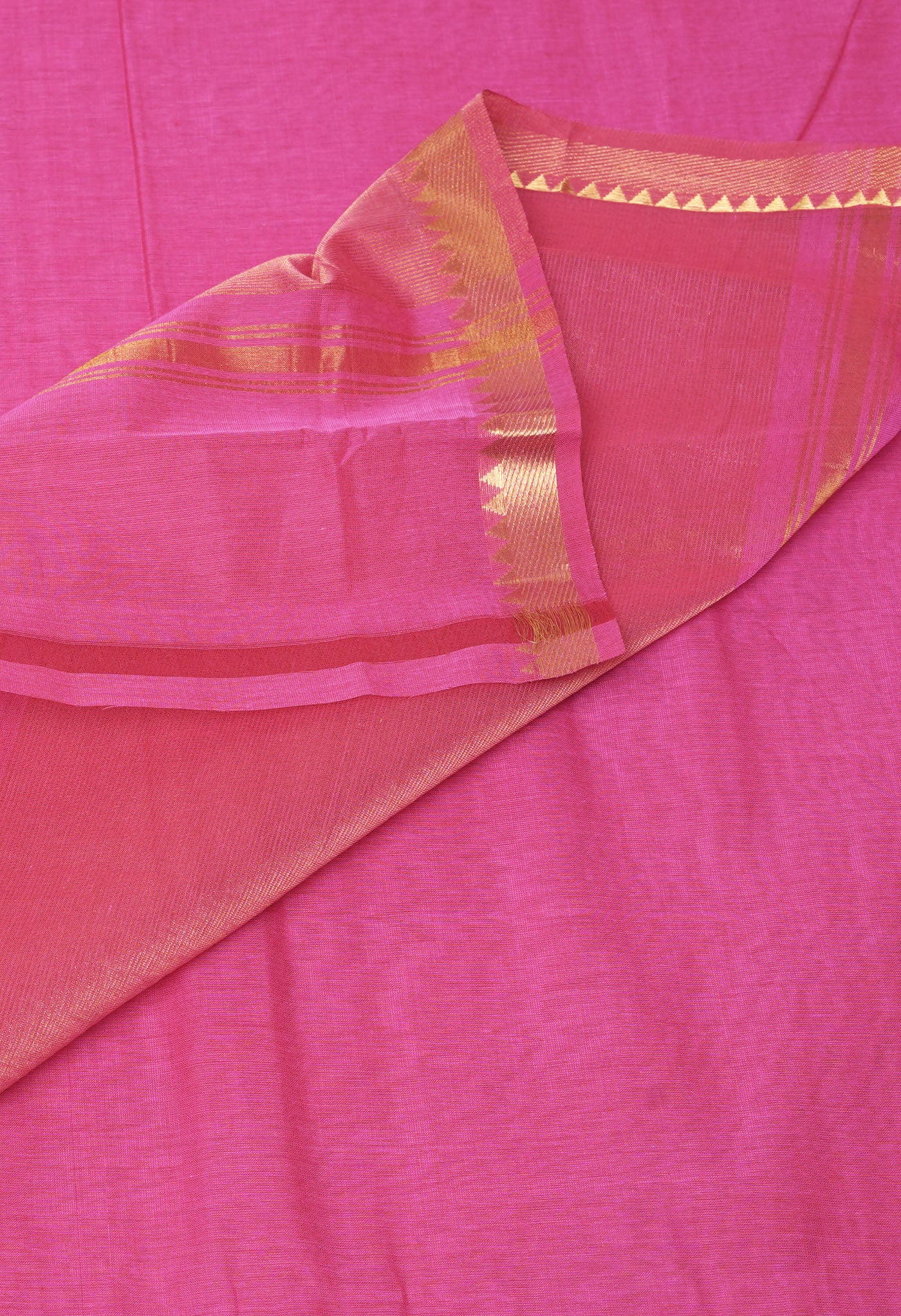 Pink Pure Plain Mangalgiri Cotton Saree-UNM82883