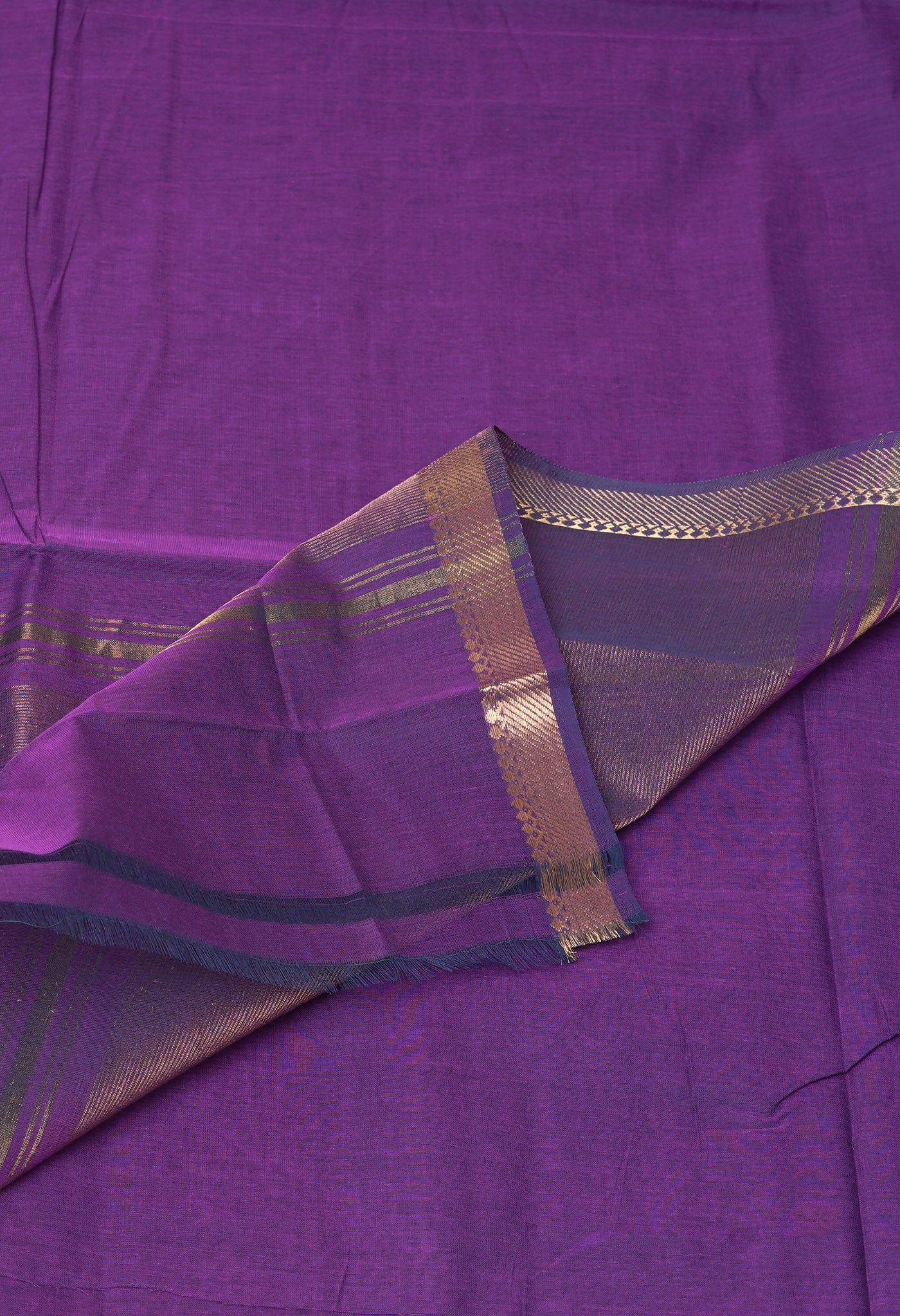 Purple Pure Plain Mangalgiri Cotton Saree-UNM82886