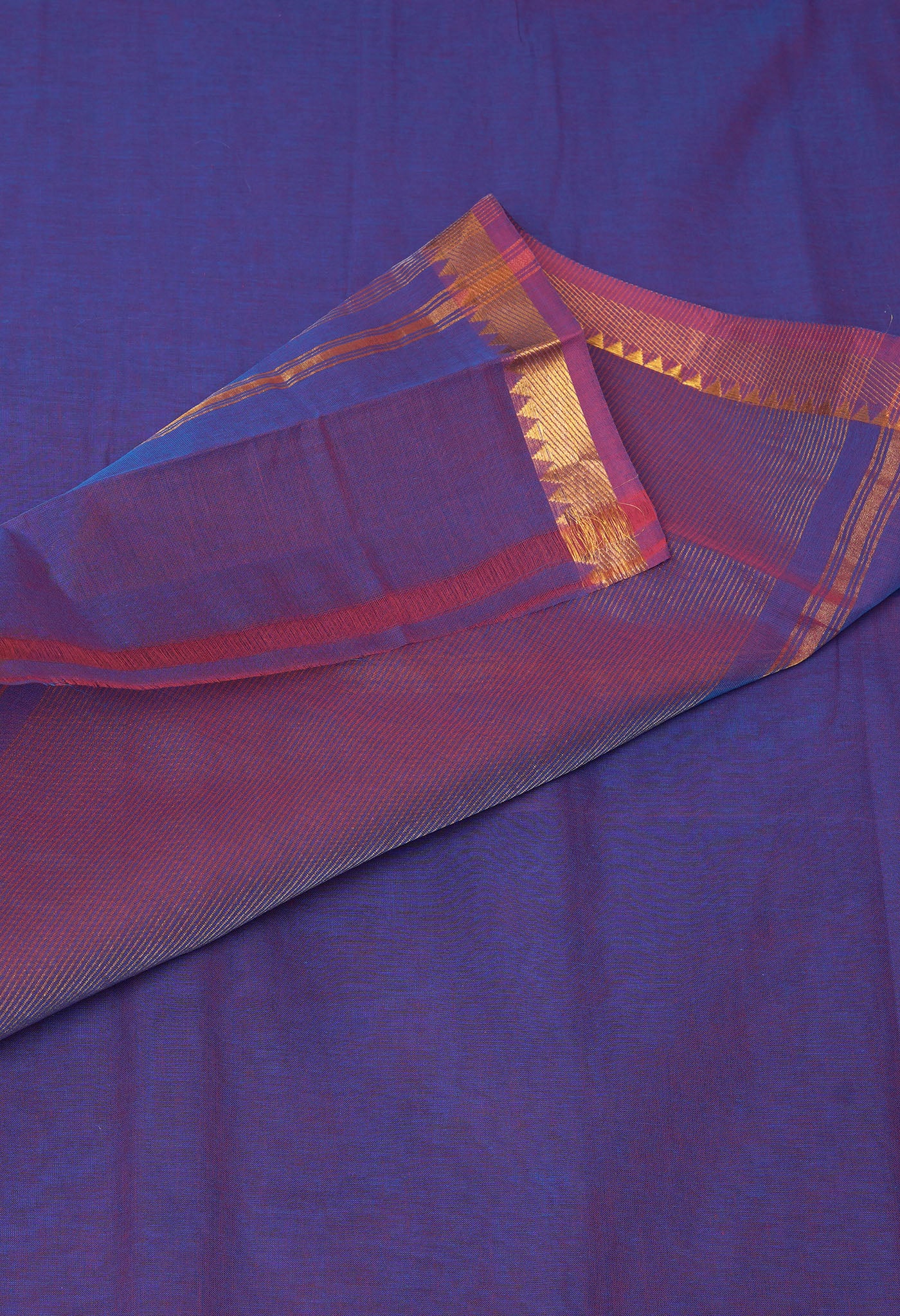 Blue Pure Plain Mangalgiri Cotton Saree-UNM82889