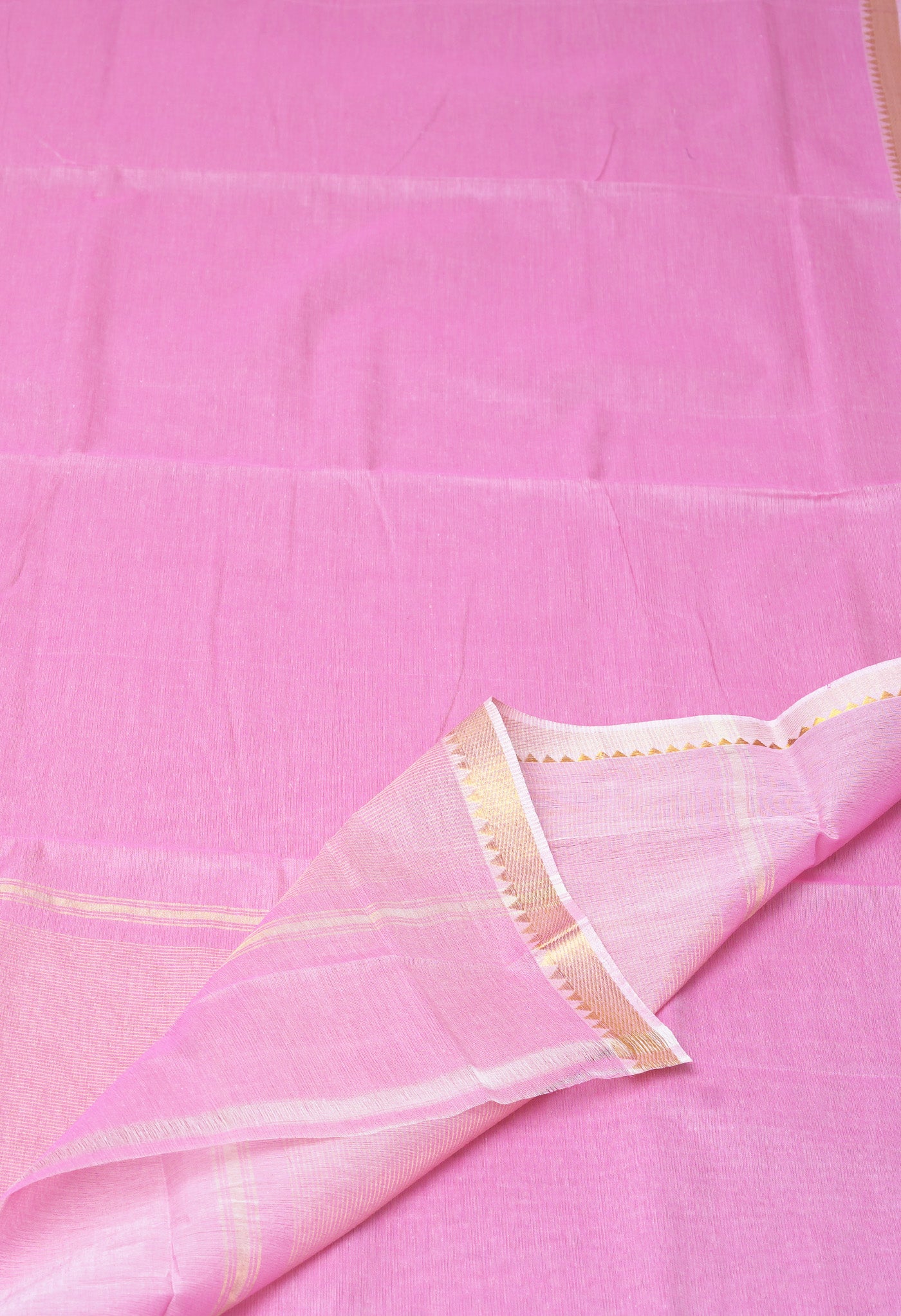 Pink Pure Plain Mangalgiri Cotton Saree-UNM82890
