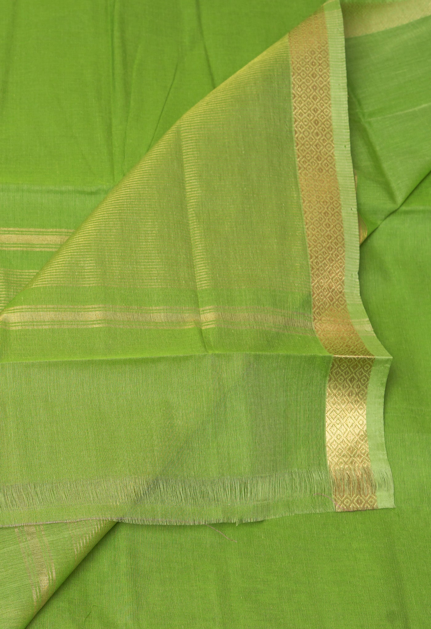 Green Pure Plain Mangalgiri Cotton Saree-UNM82892