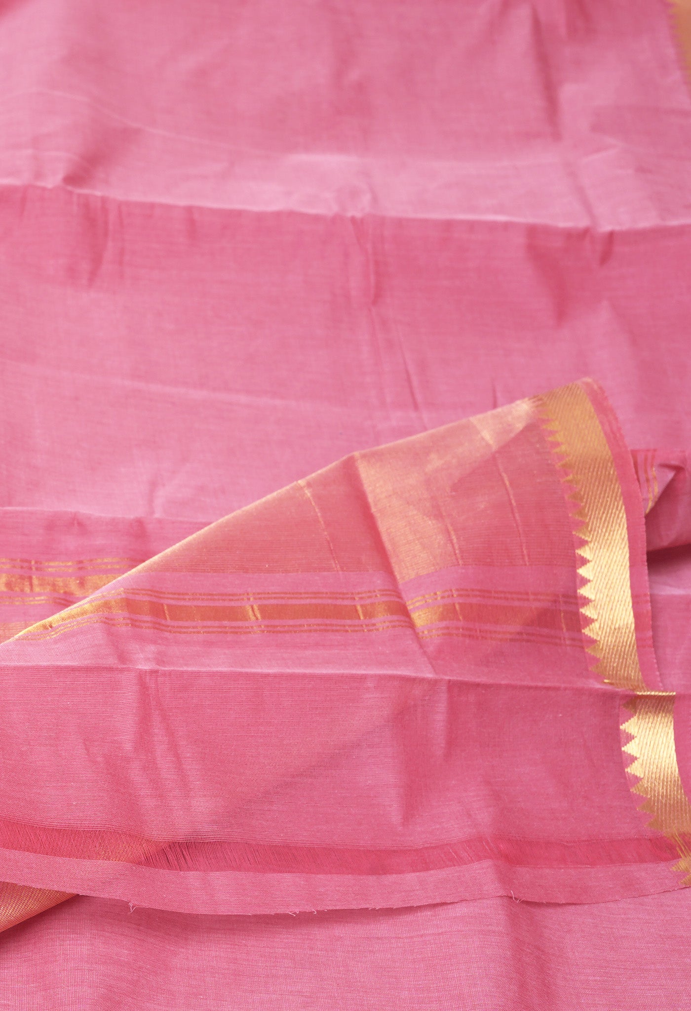 Pink Pure Plain Mangalgiri Cotton Saree-UNM82893