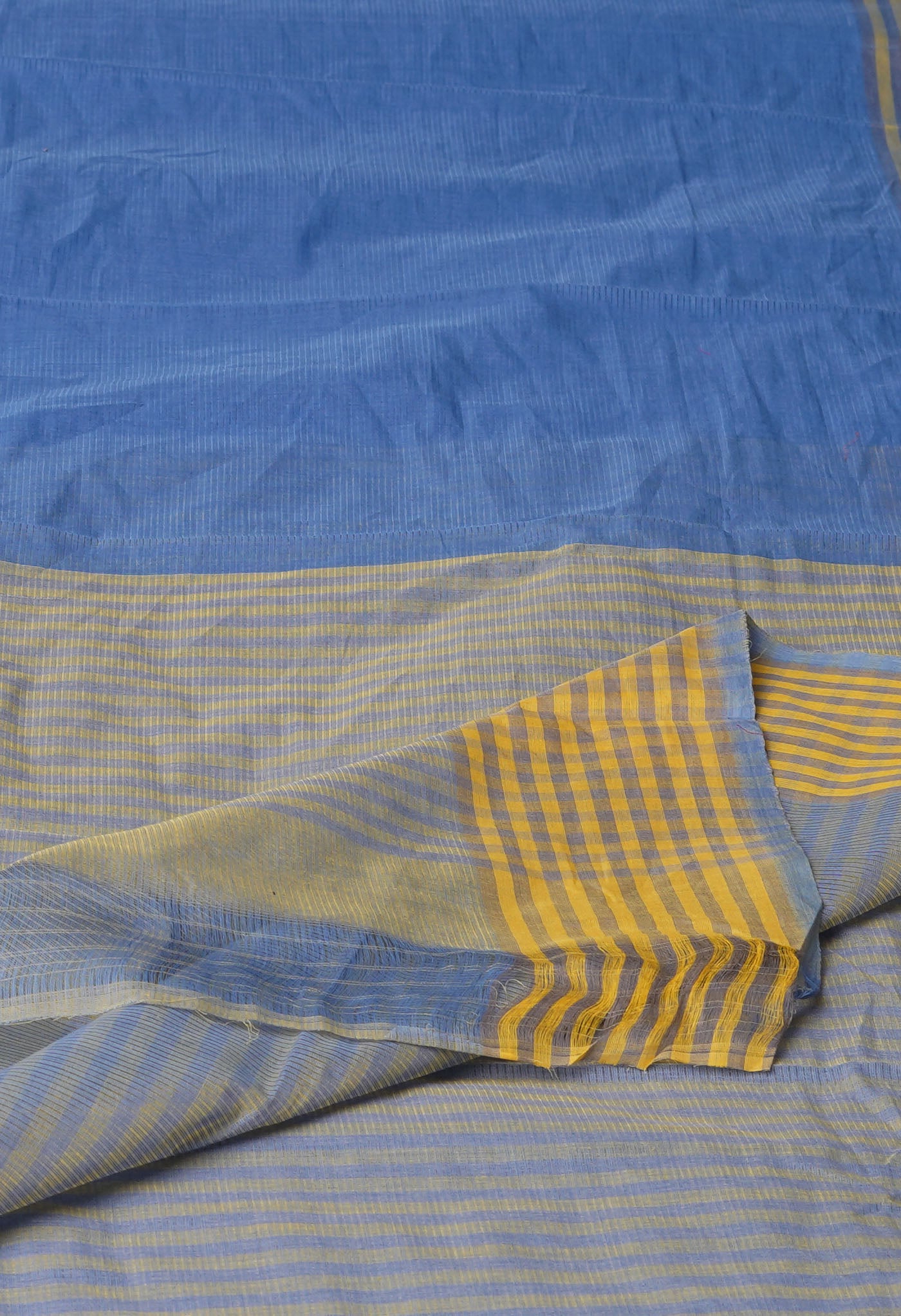 Blue Pure Plain Pavani Mangalgiri Cotton Saree-UNM83133