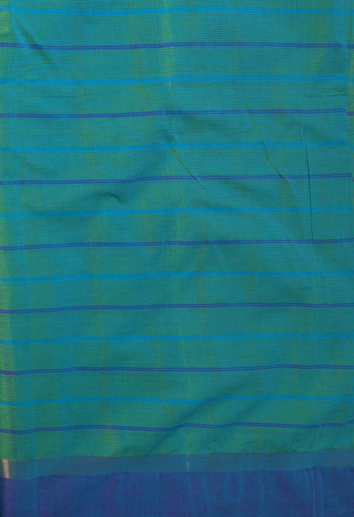 Green-Blue Pure Woven Checks Pavani Mangalgiri Cotton Saree-UNM83144