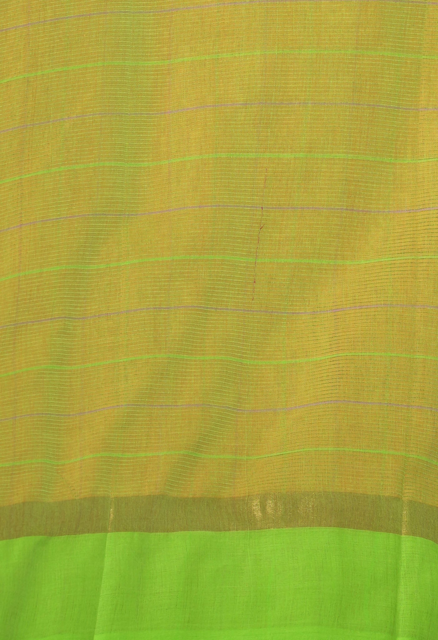 Orange-Green Pure Woven Checks Pavani Mangalgiri Cotton Saree-UNM83146