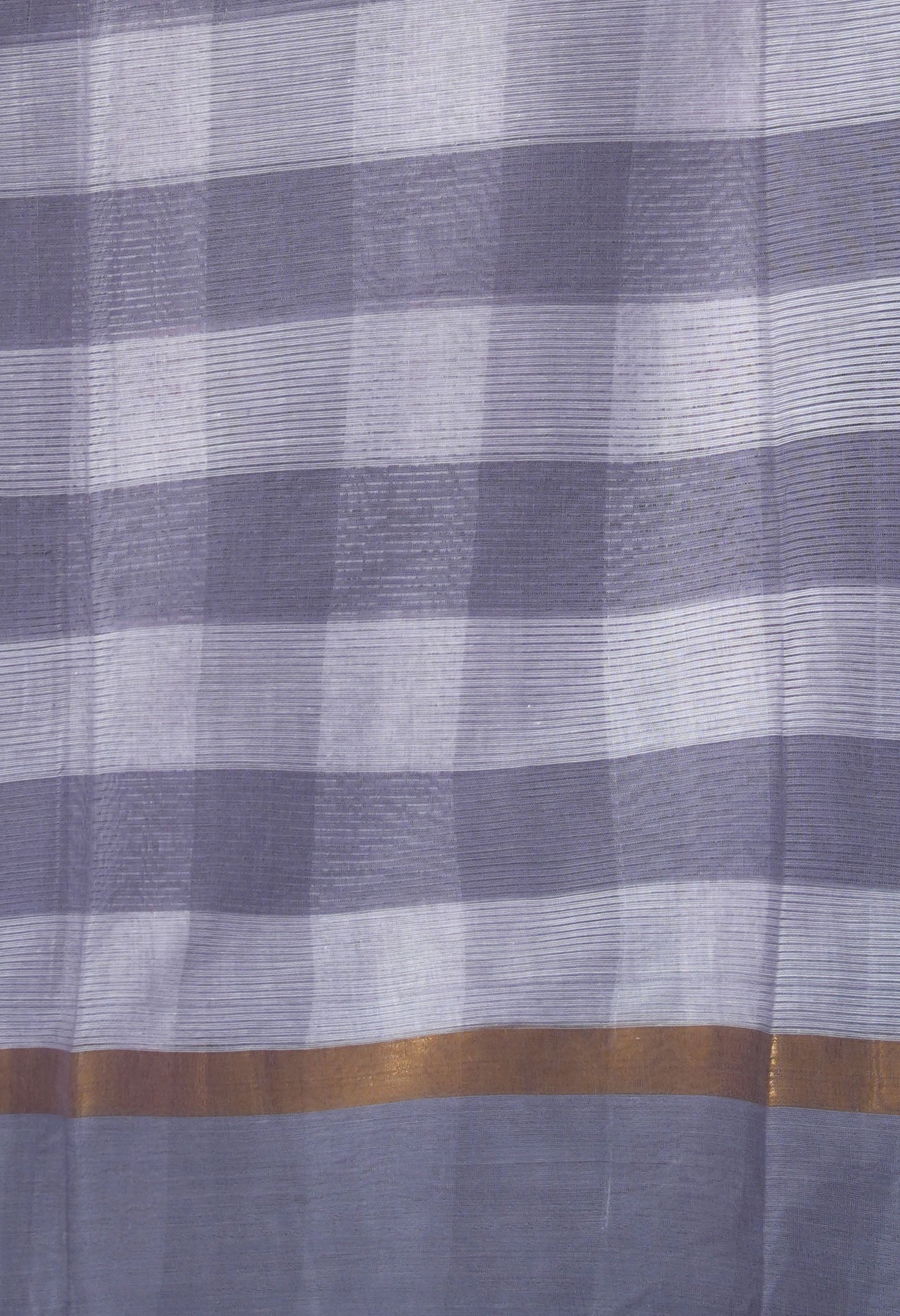 Grey-White Pure Woven Checks Pavani Mangalgiri Cotton Saree-UNM83150