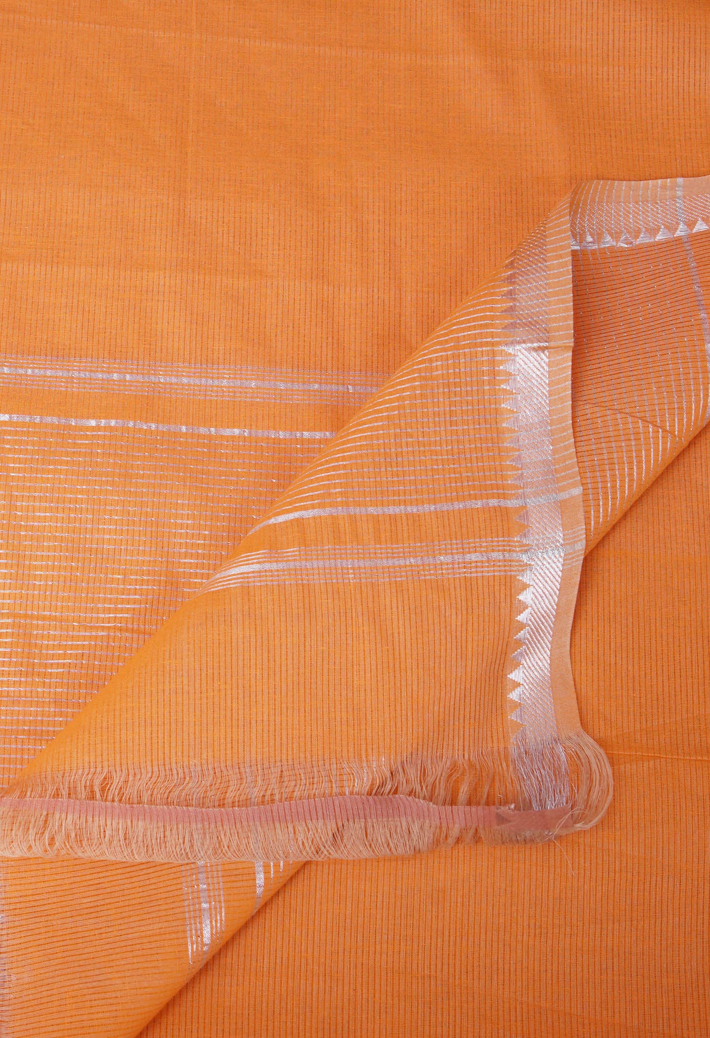 Orange Pure Plain Pavani Mangalgiri Cotton Saree-UNM83158