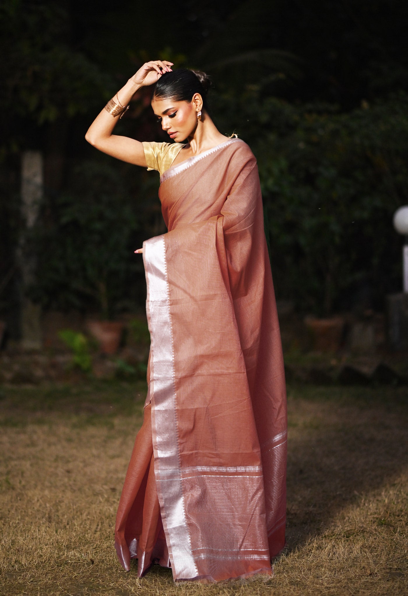 Maroon Pure Plain Pavani Mangalgiri Cotton Saree-UNM83161
