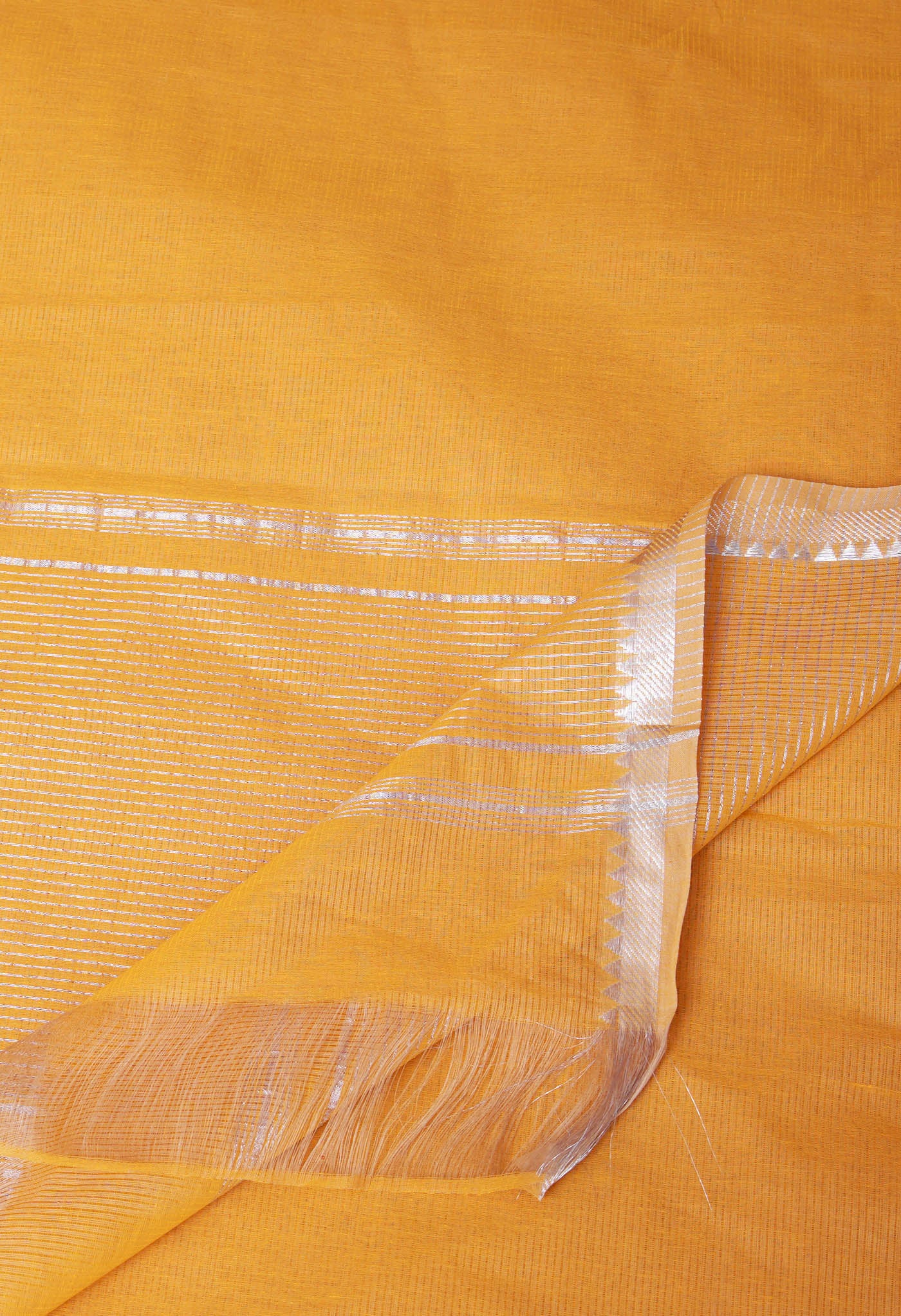 Orange Pure Plain Pavani Mangalgiri Cotton Saree-UNM83162