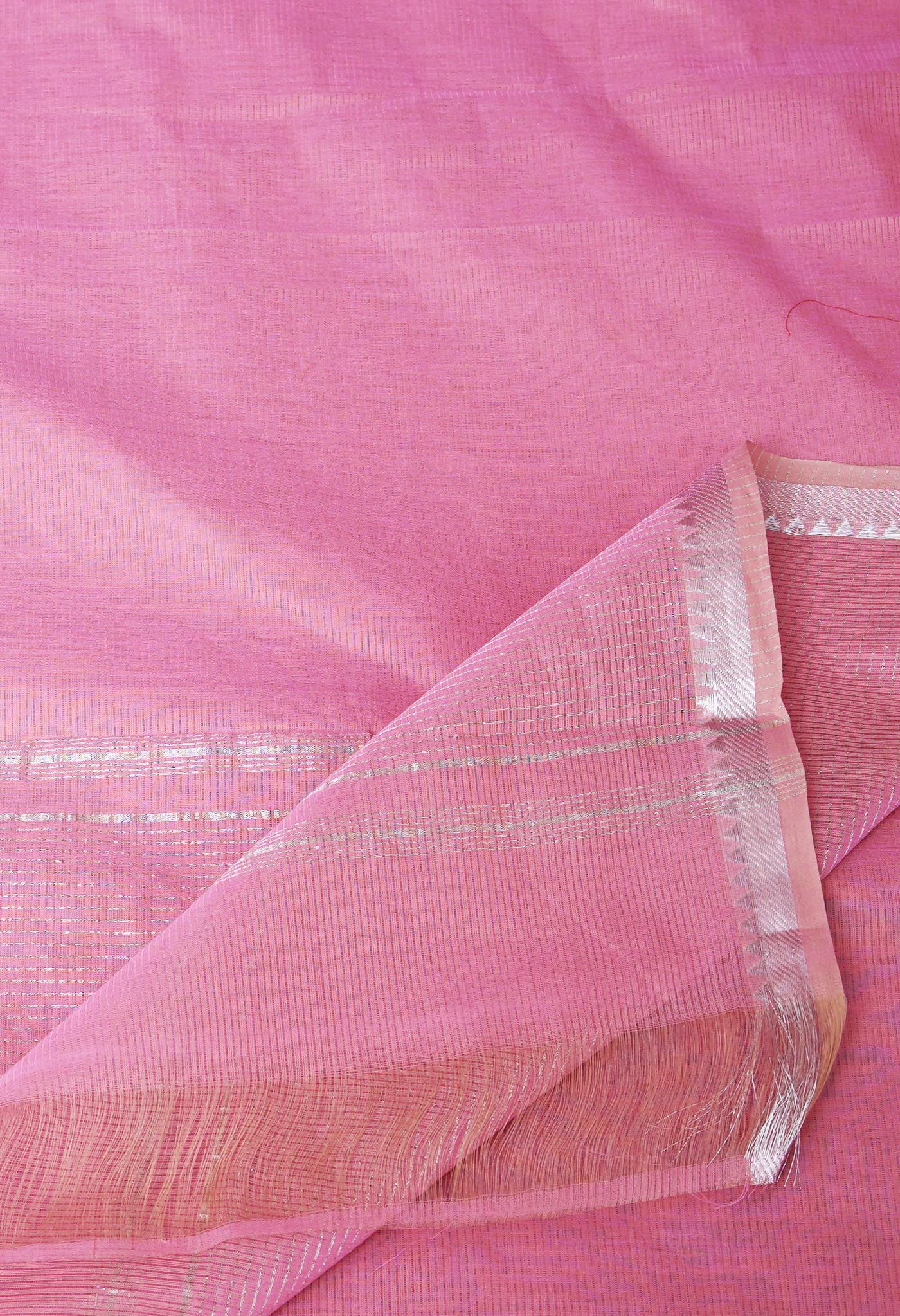 Baby Pink Pure Plain Pavani Mangalgiri Cotton Saree-UNM83166
