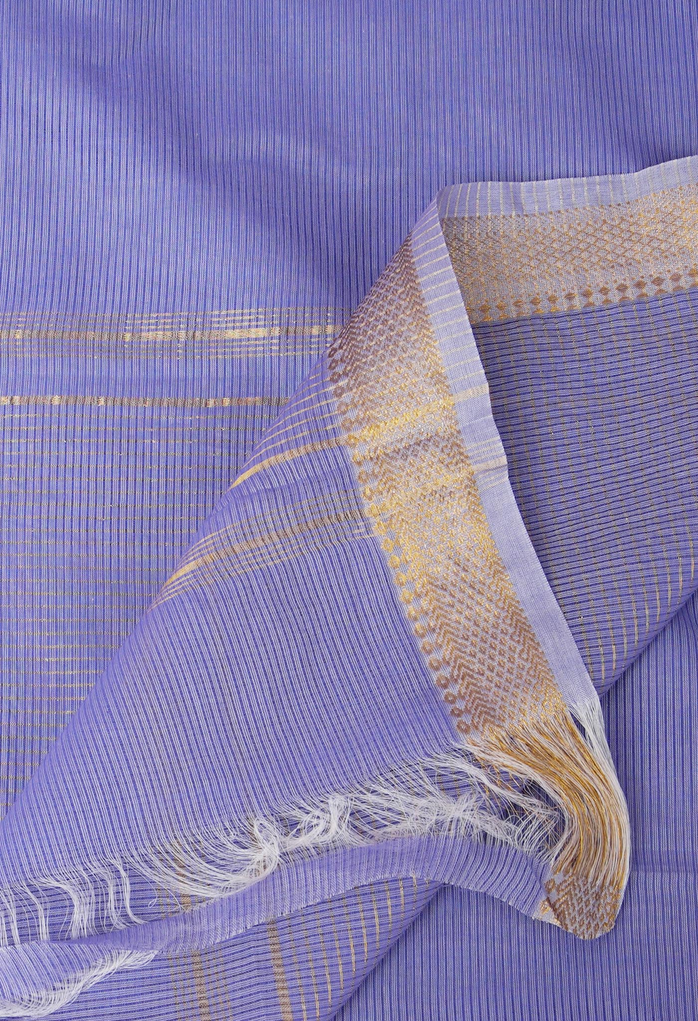 Lavender Pure Plain Pavani Mangalgiri Cotton Saree-UNM83167