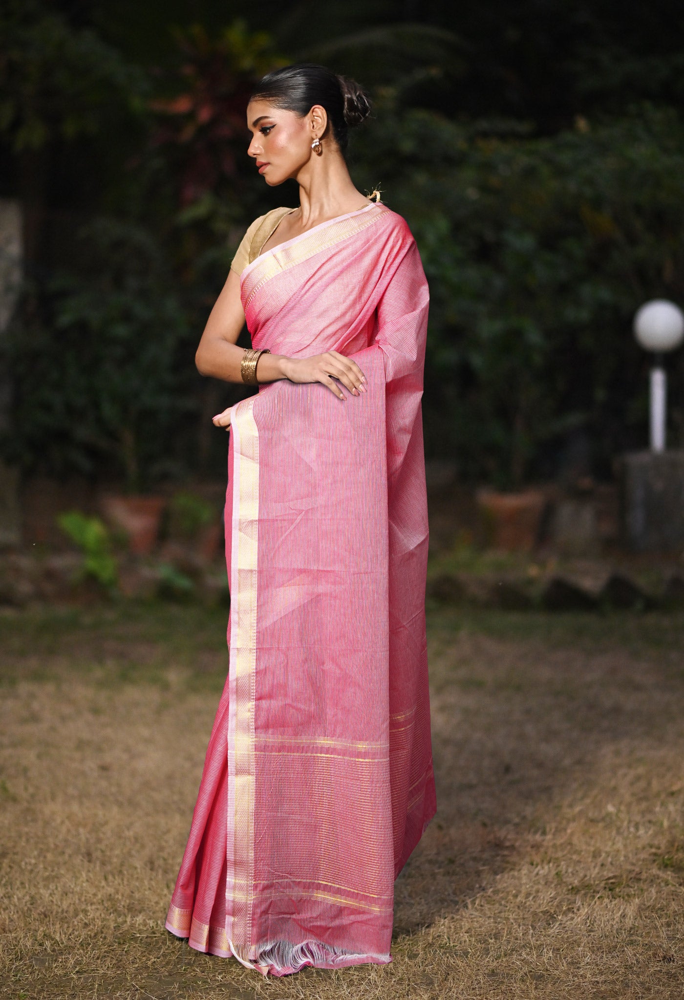 Red Pure Plain Pavani Mangalgiri Cotton Saree-UNM83169