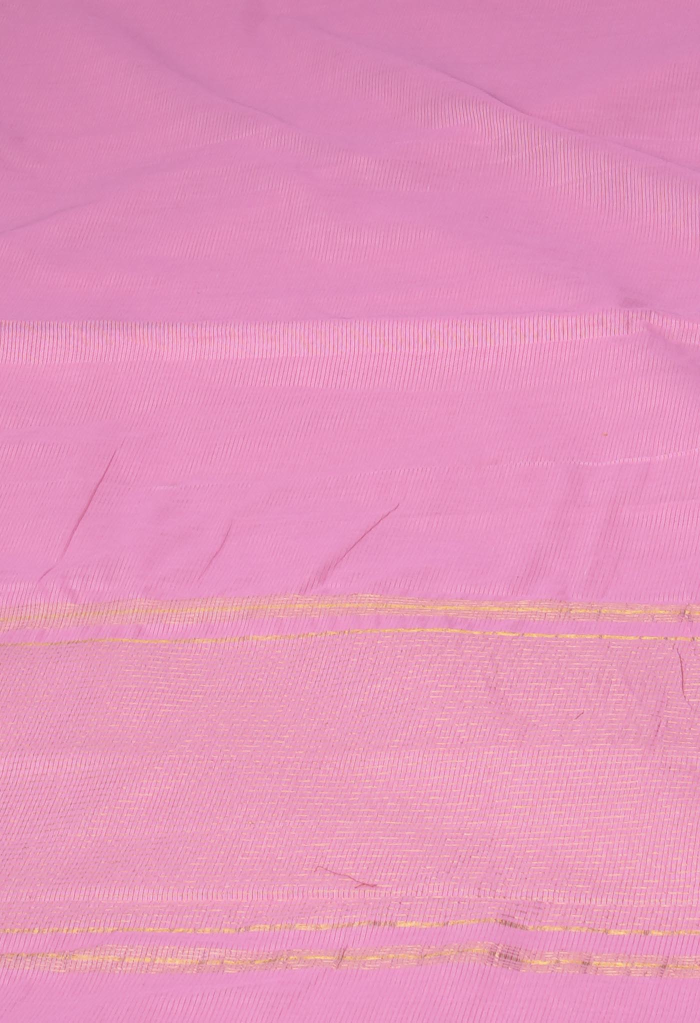 Baby Pink Pure Plain Pavani Mangalgiri Cotton Saree-UNM83172