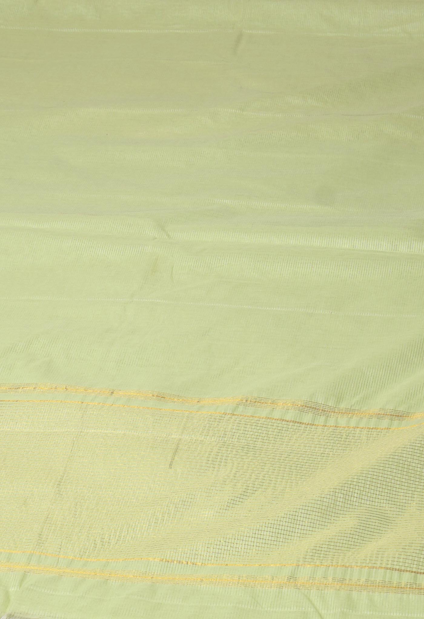 Light Pista Green Pure Plain Pavani Mangalgiri Cotton Saree-UNM83173