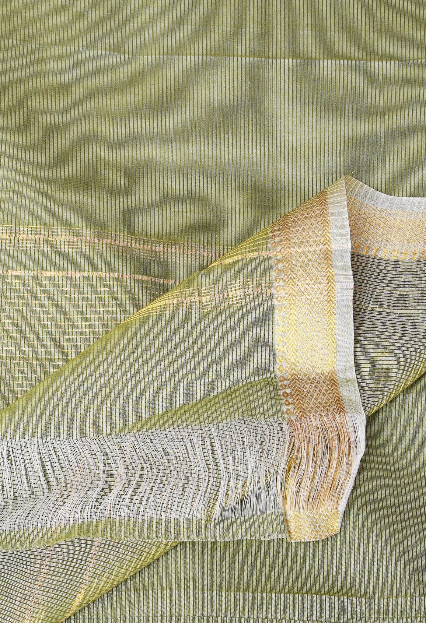 Pale Green Pure Plain Pavani Mangalgiri Cotton Saree-UNM83175
